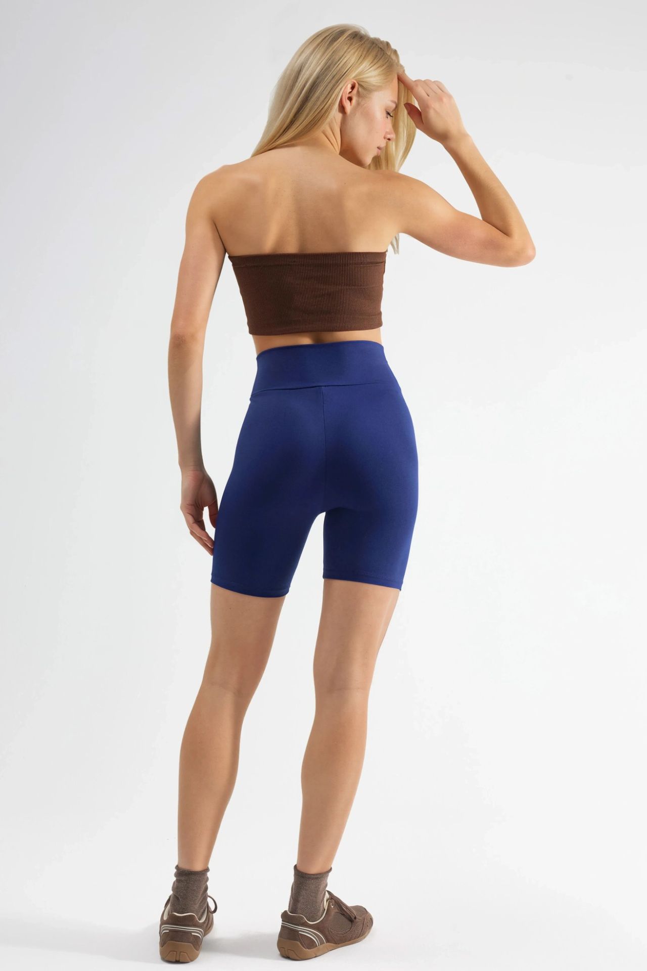 High Waist Soft Textured Biker Shorts Ellie Collection 3