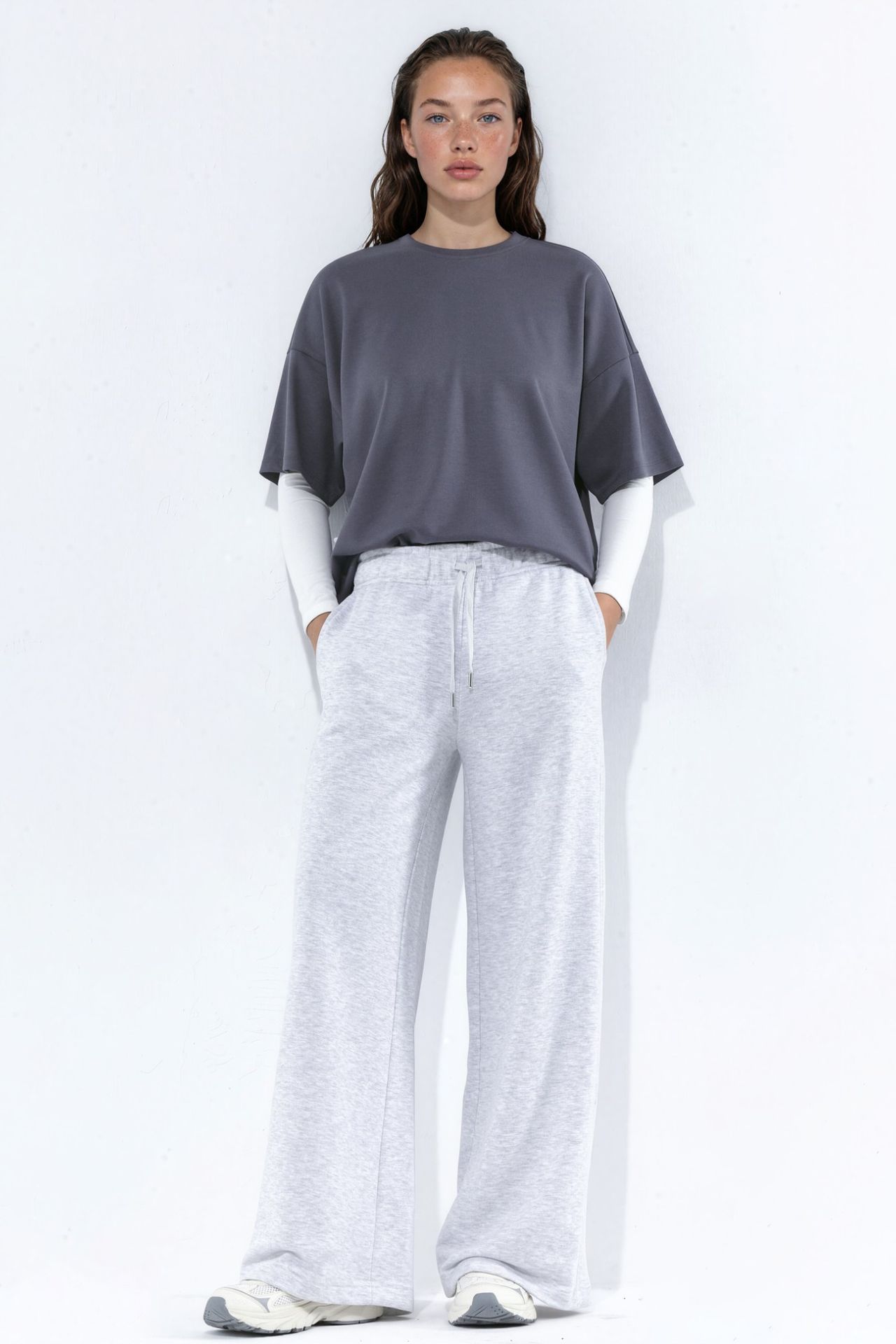 Cotton Blend Straight Leg Pants 2