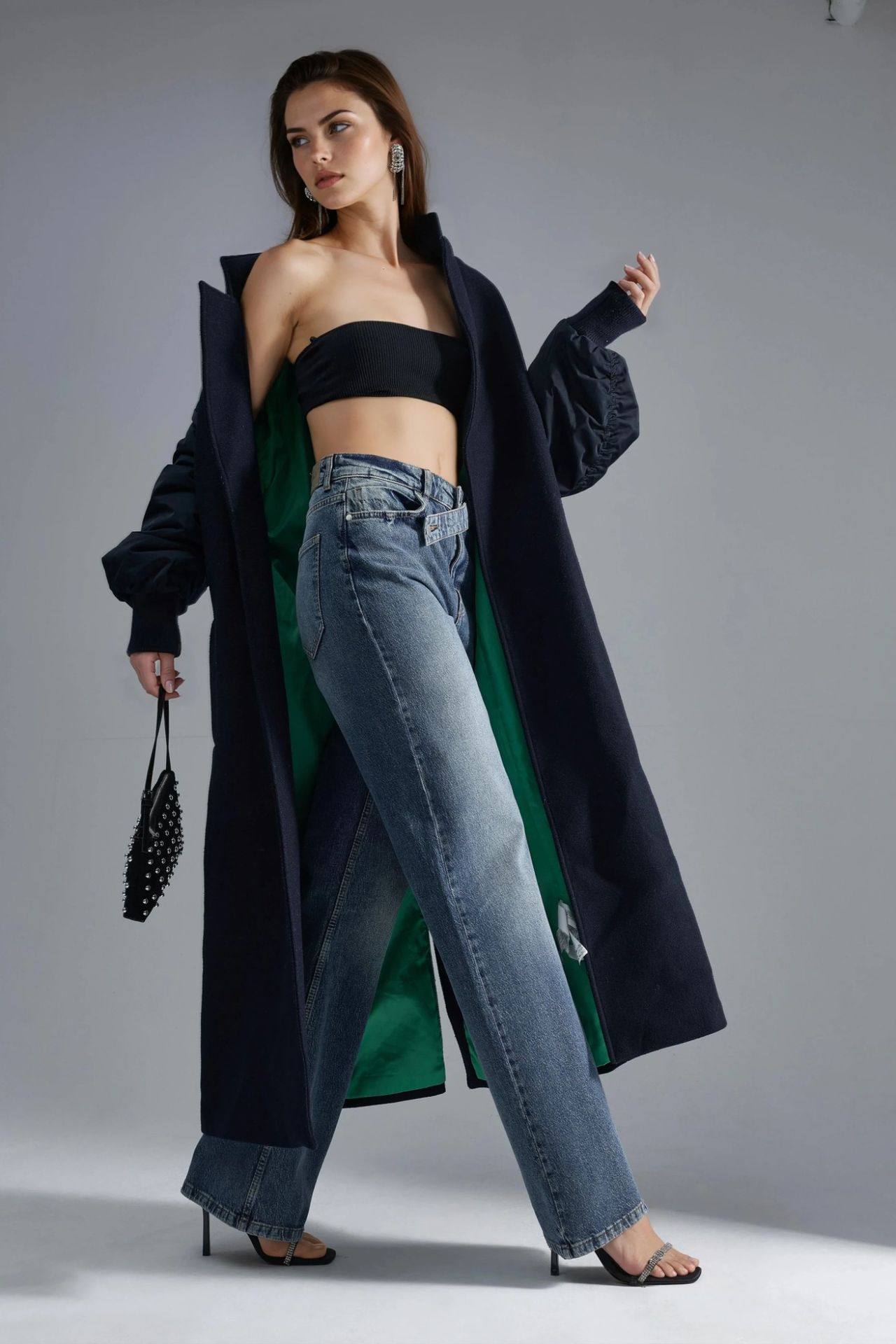 SQUALO High Waist Wide Leg Denim Jeans 5