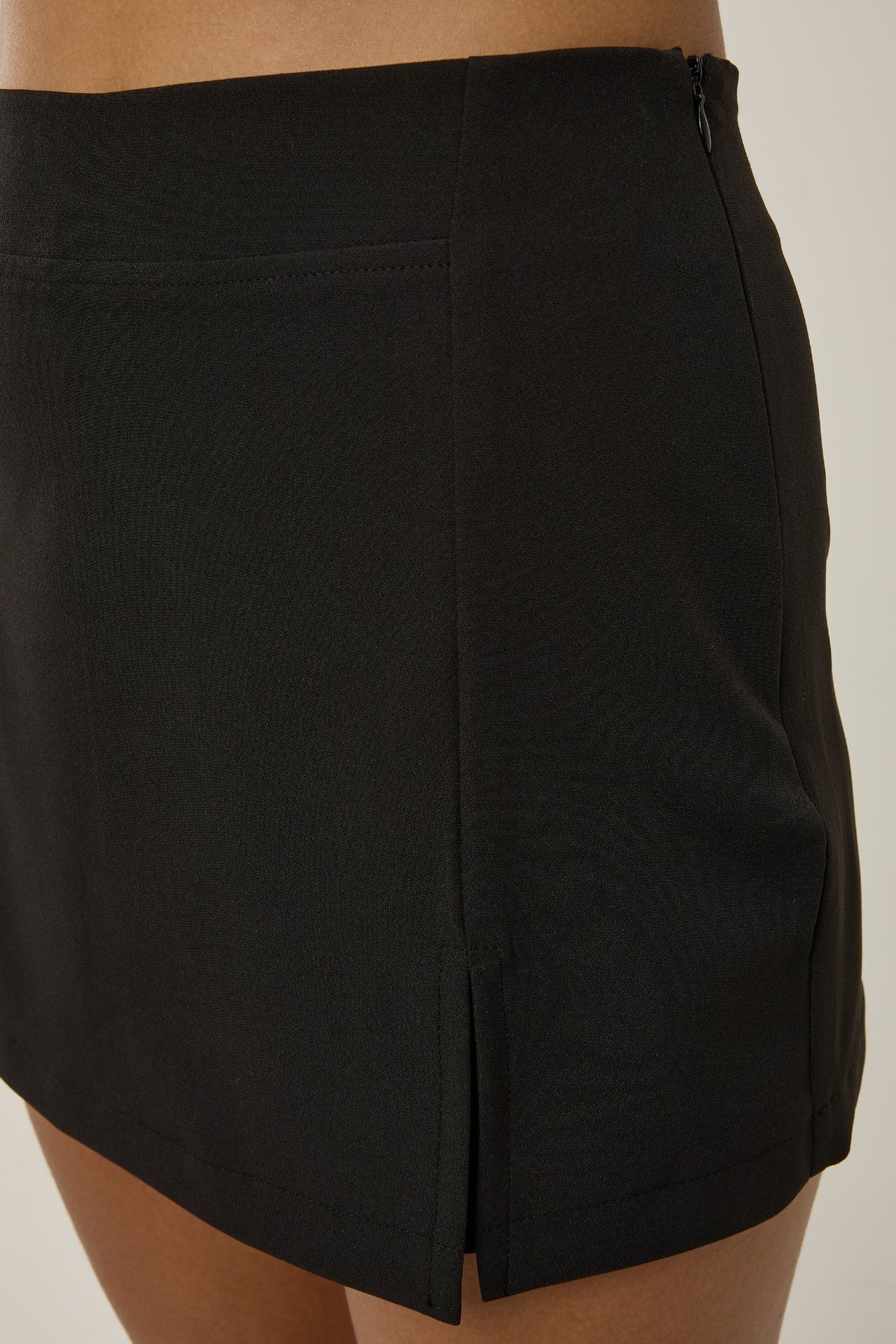 High Waist Mini Skorts with Double Slits