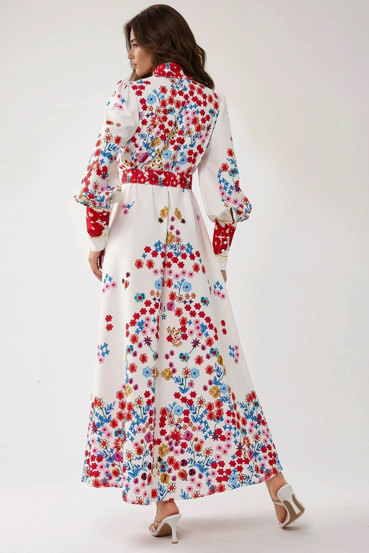 Printed Maxi Dress with Shirt Collar