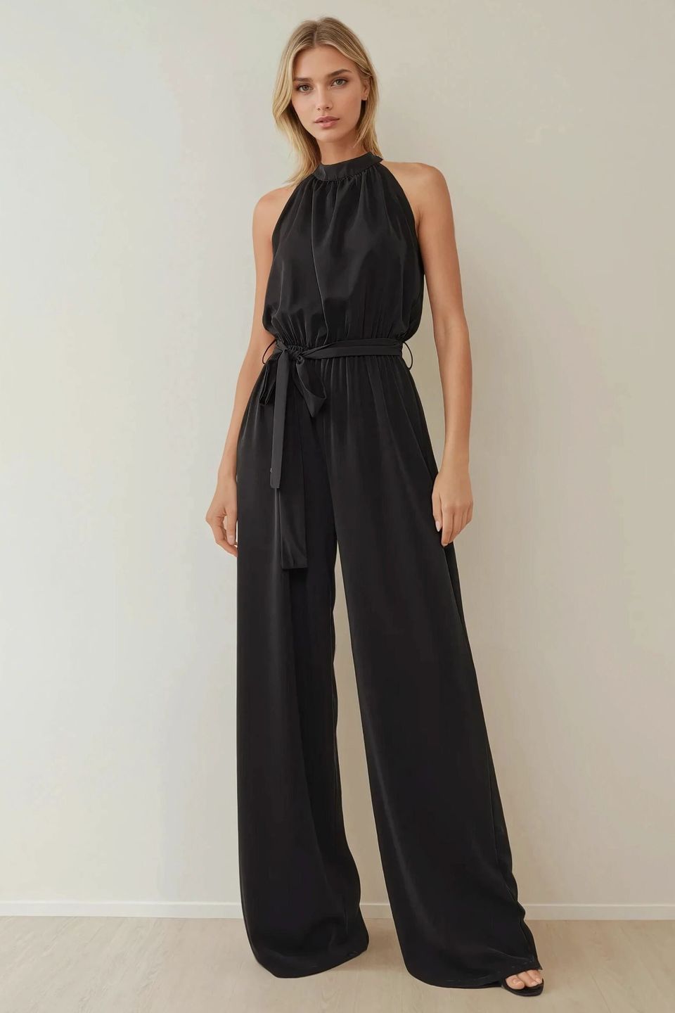 Wide Leg Halter Neck Jumpsuit