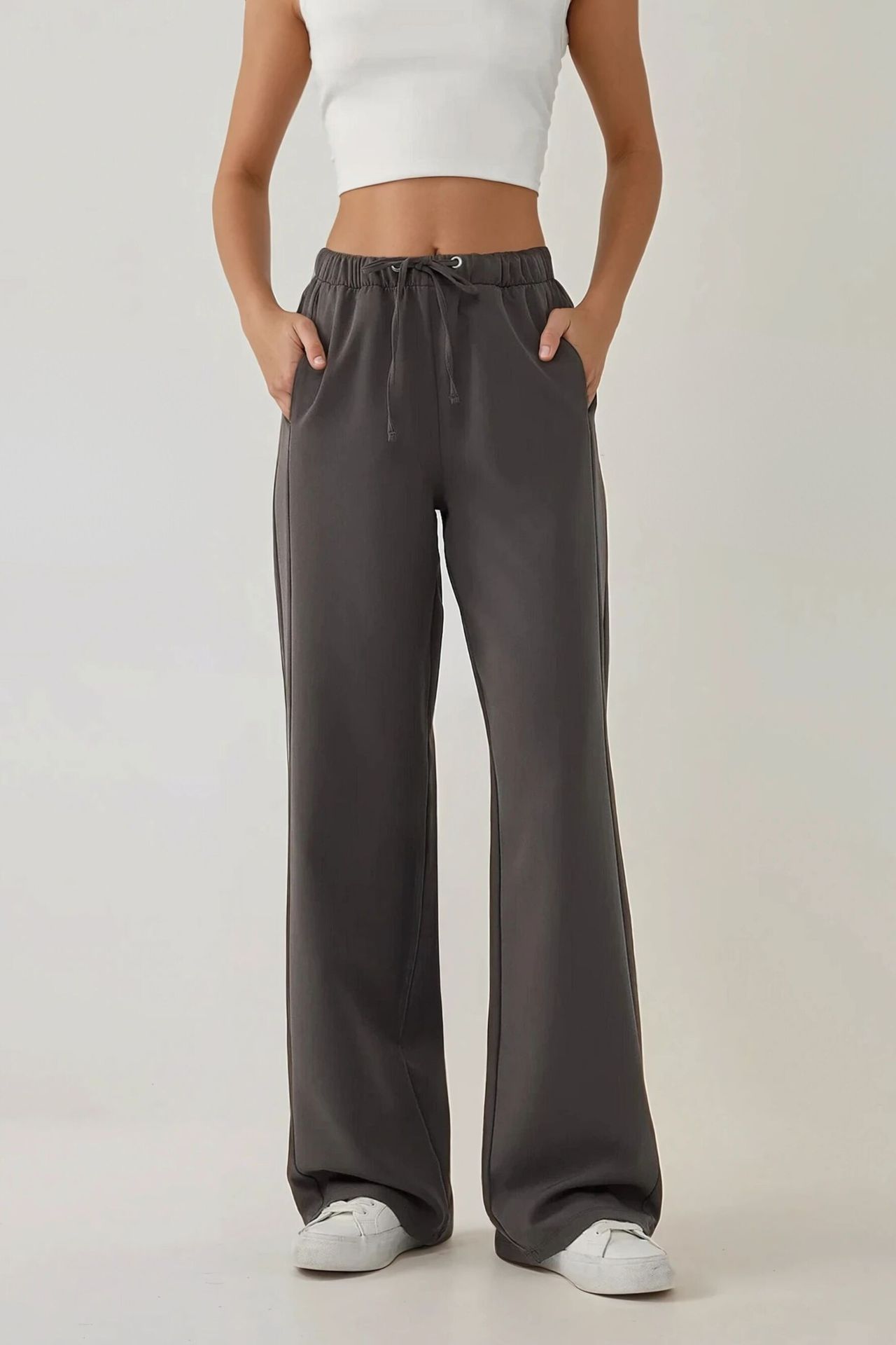Wide Leg Textured Knit Pants