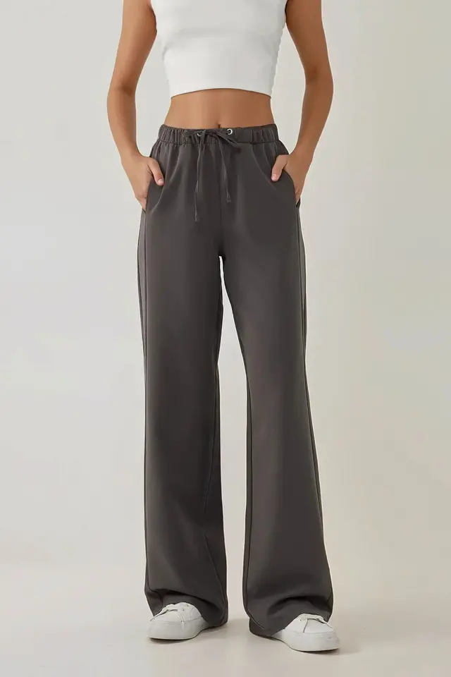 Wide Leg Textured Knit Pants