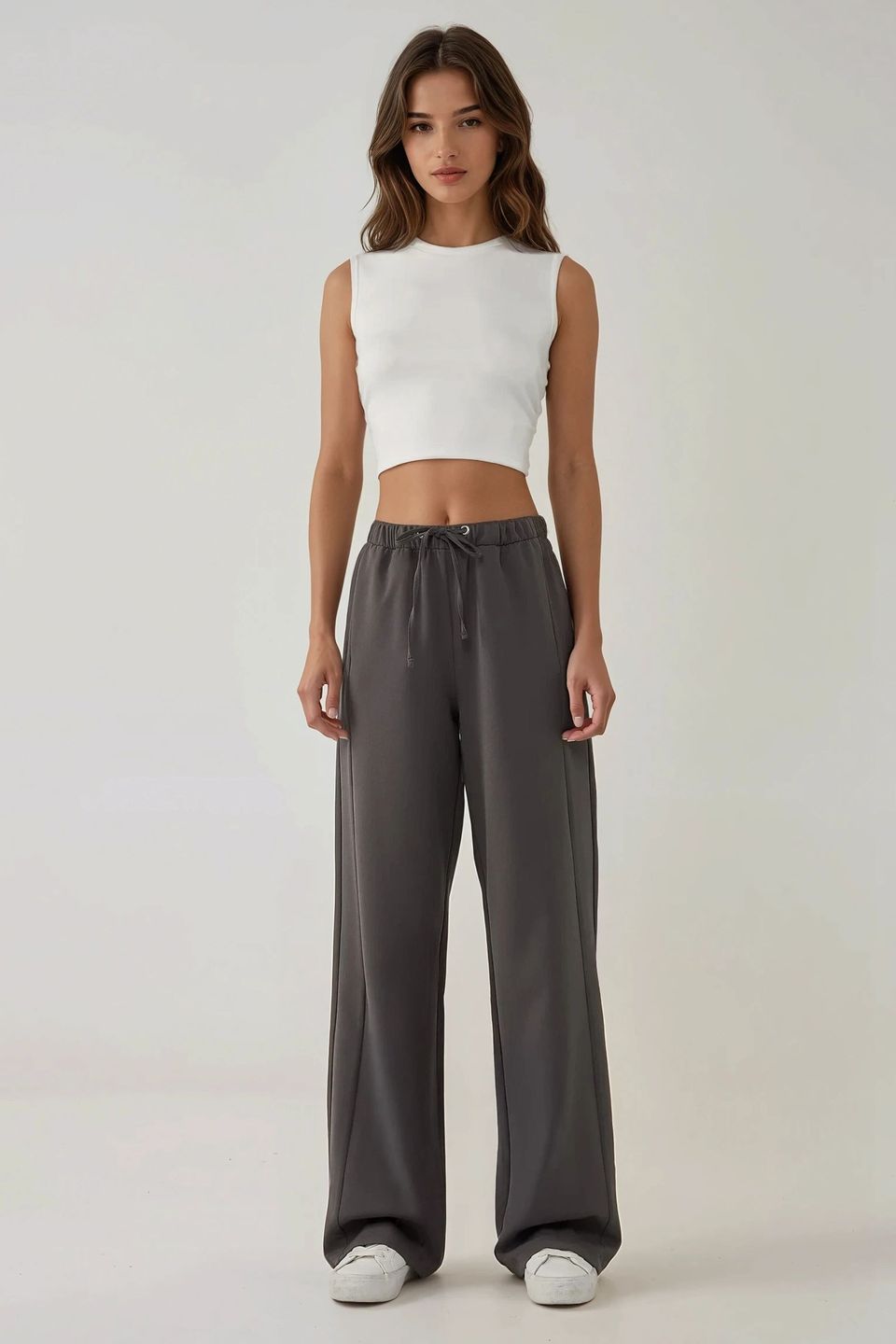 Wide Leg Textured Knit Pants