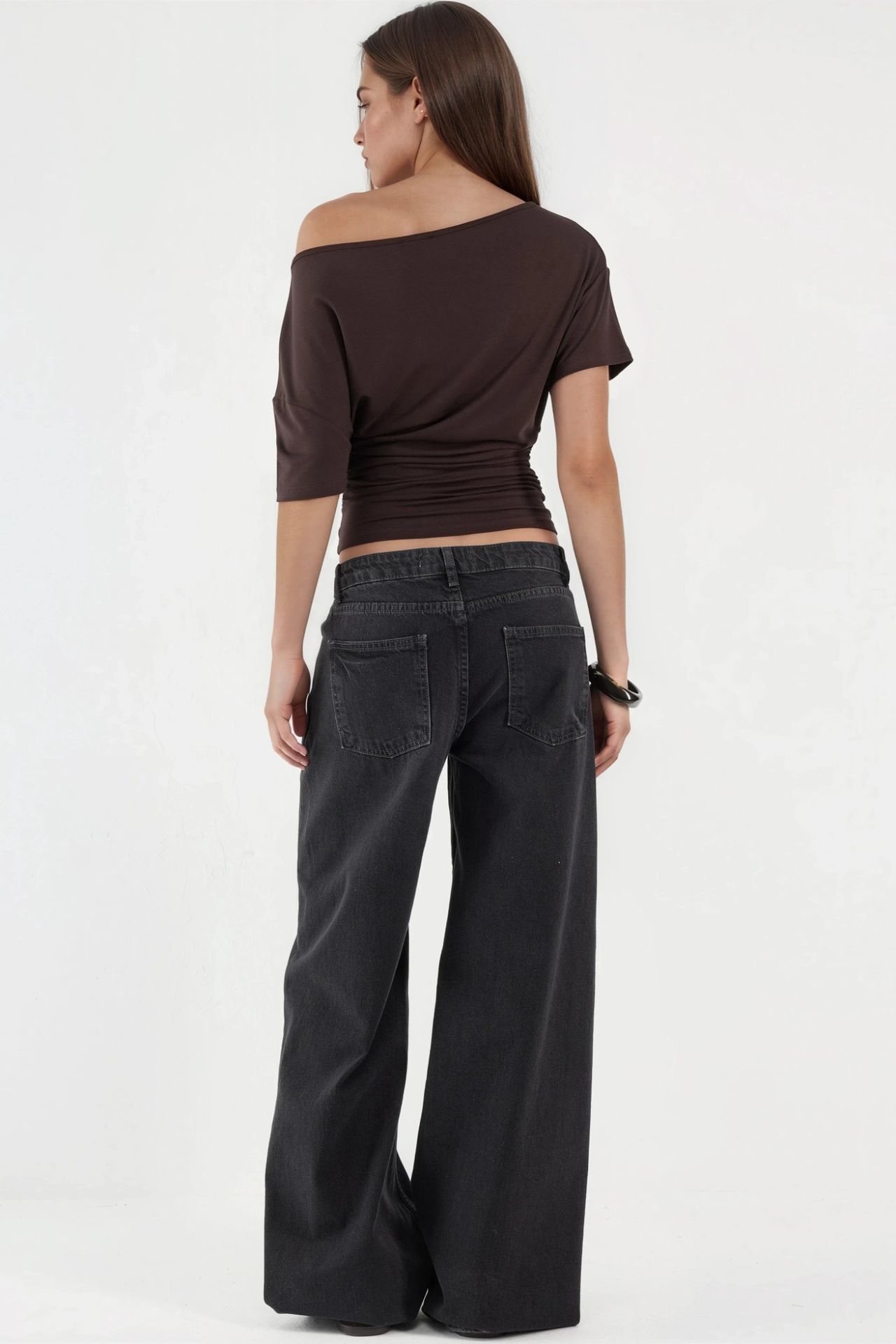 Asymmetrical Neck Soft Viscose Knit Top 3
