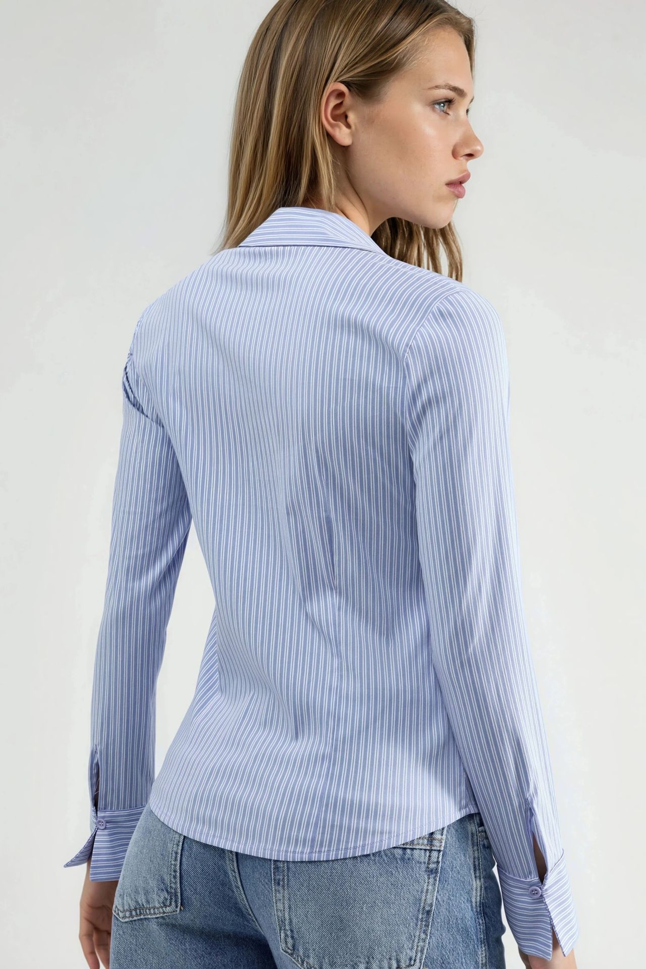 Fitted Striped Basic Shirt 4