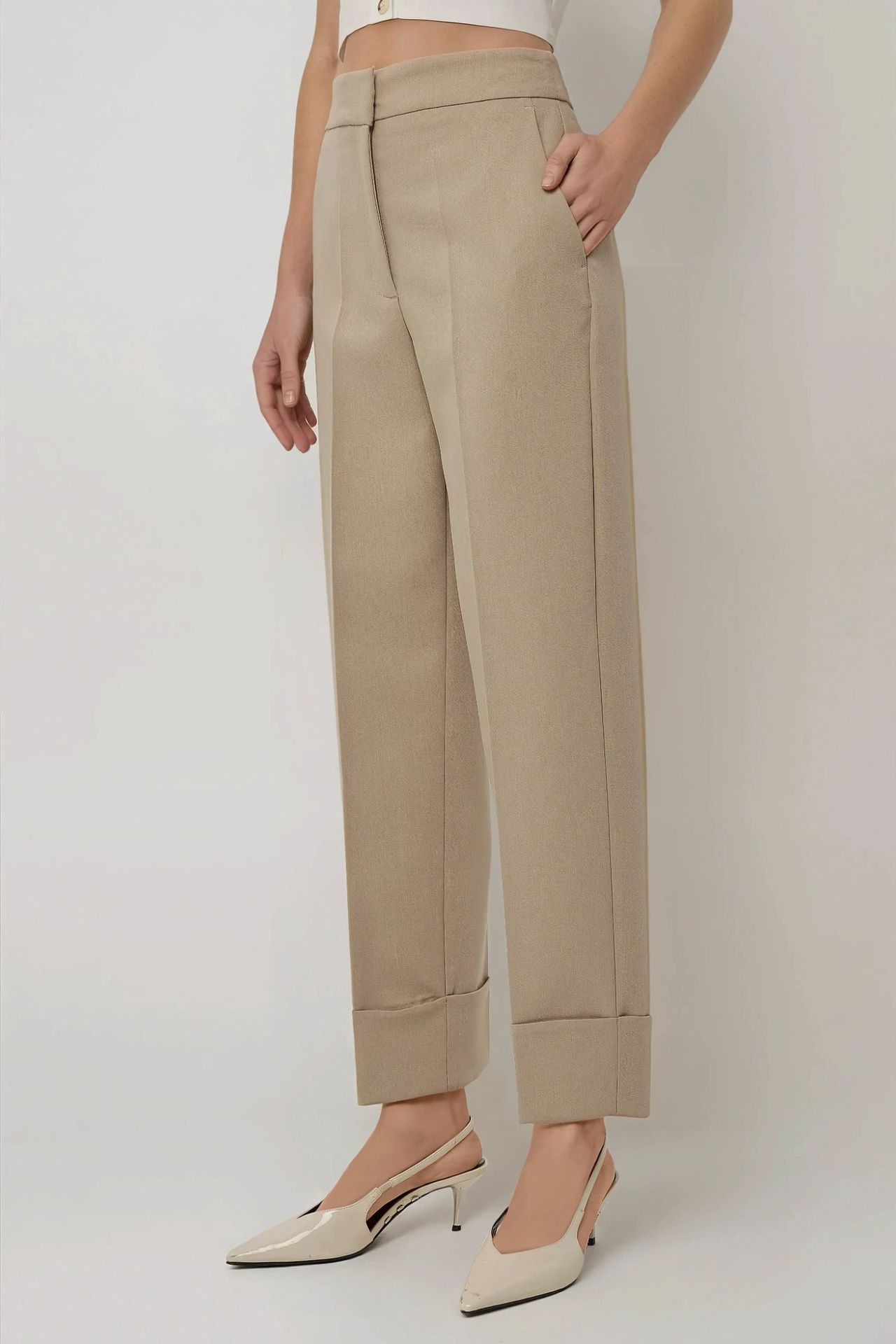 Exclusive Tailored Double Hem Carrot Pants