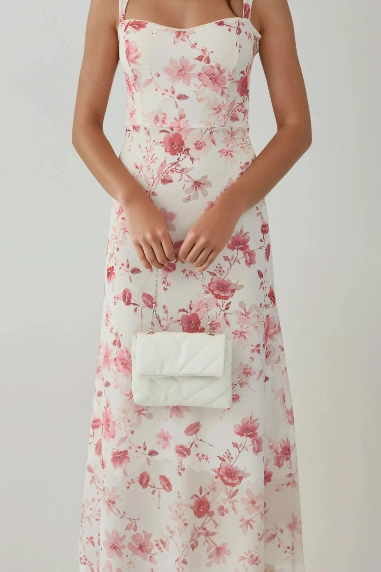 Patterned Maxi Dress with Heart Collar 5