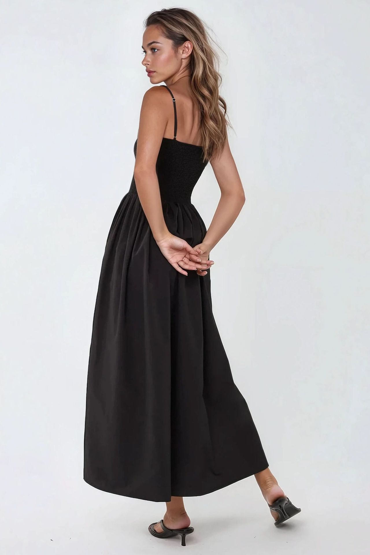 Square Collar A-Form Maxi Dress