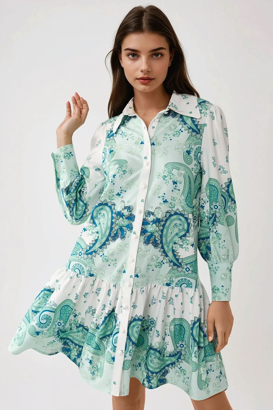 Printed Mini Dress with Belt