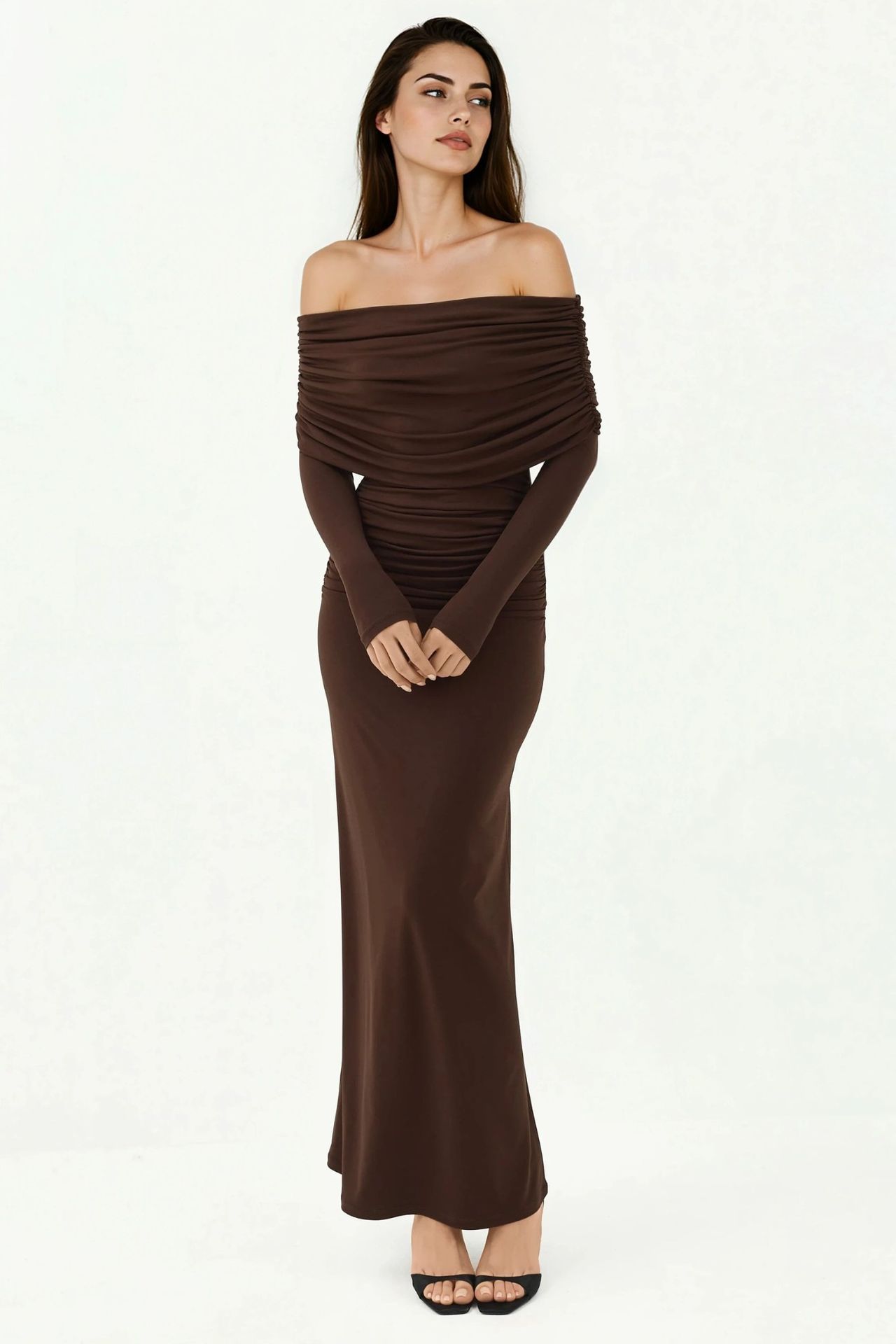 Off-Shoulder Bodycon Maxi Dress 3