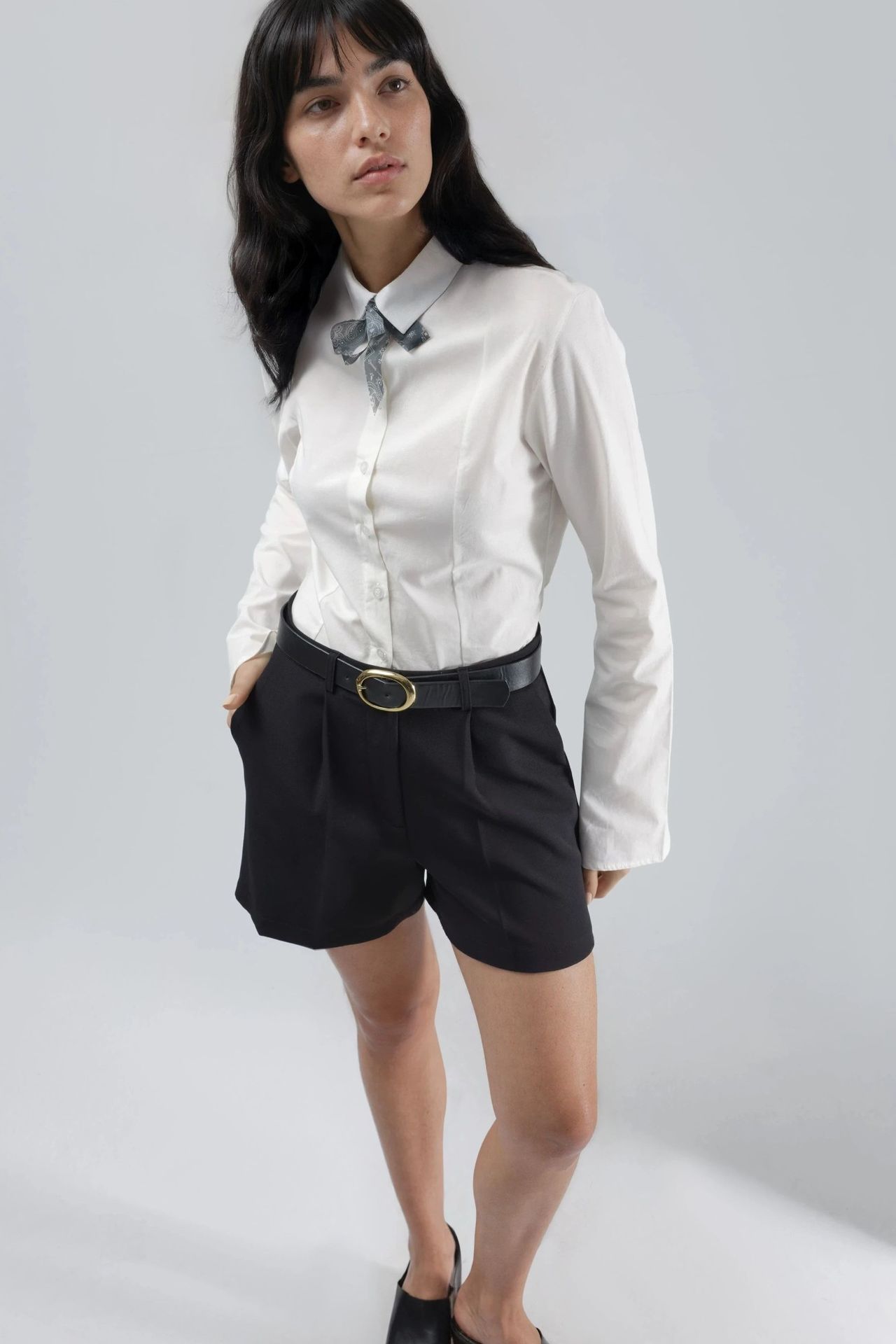 High Waist Wide Leg Mini Shorts 2