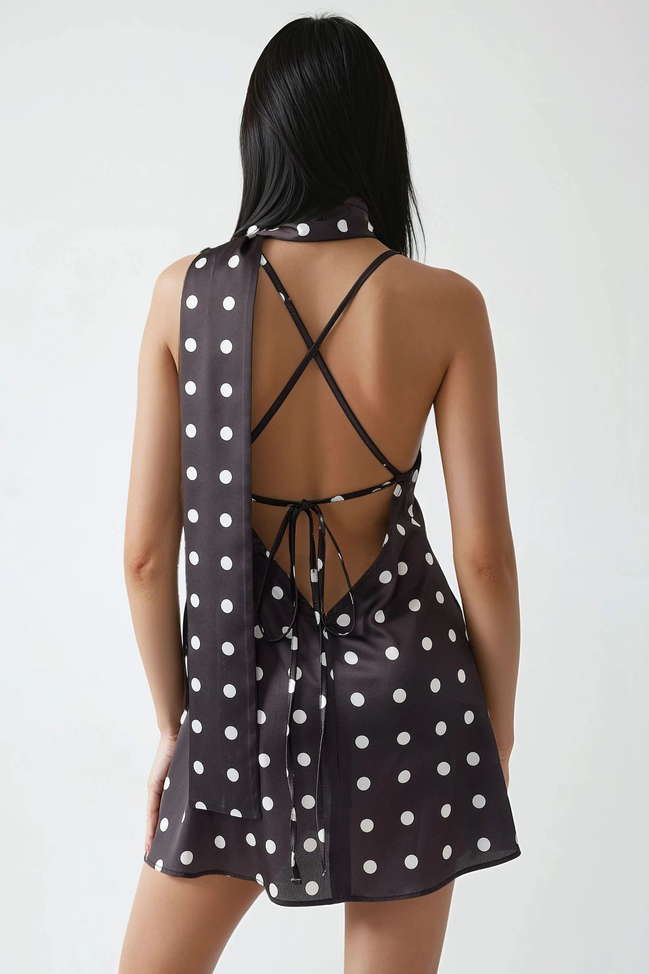 Emily Polka V-Neck Mini Dress