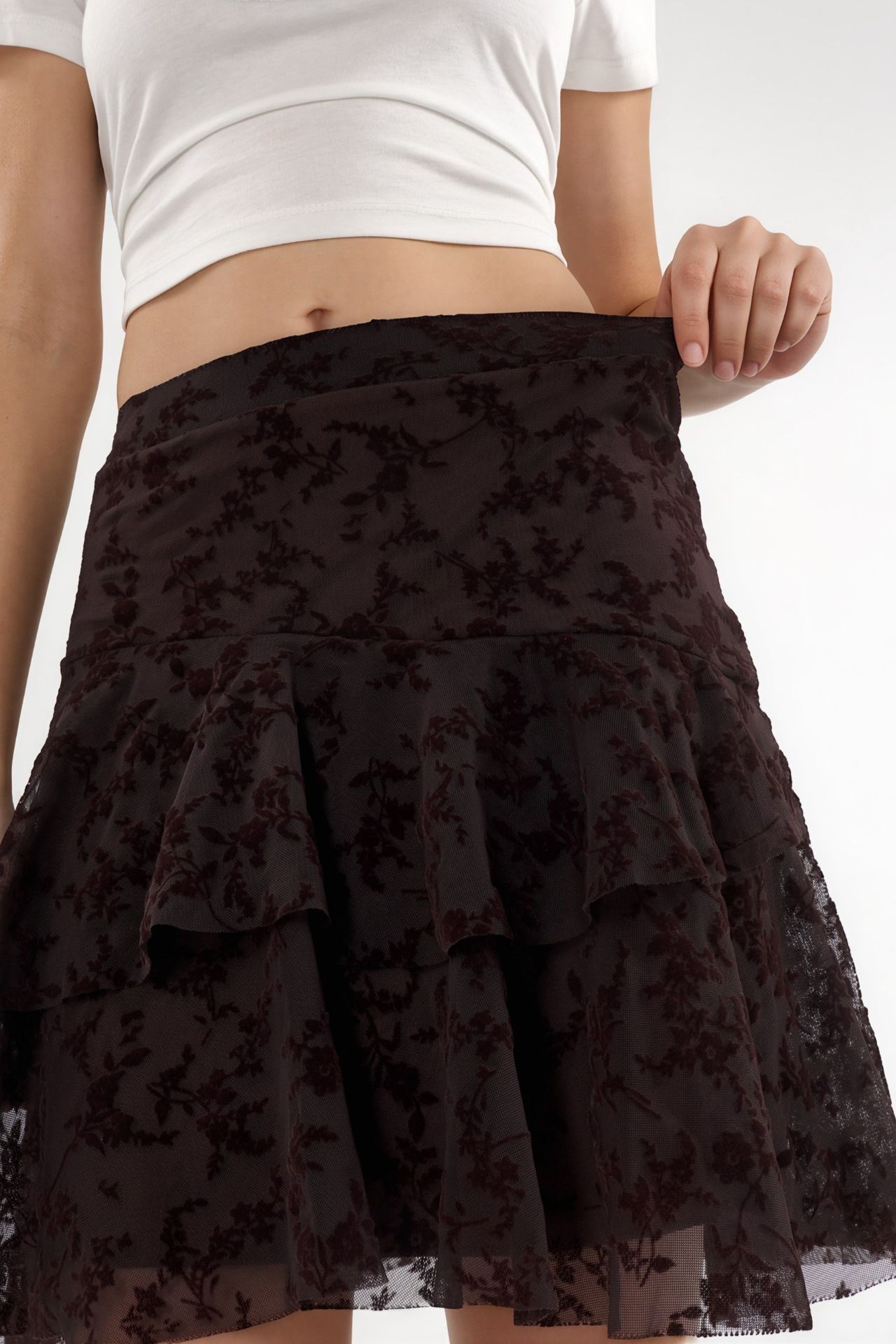 High Waist Floral A-Line Mini Skirt 4
