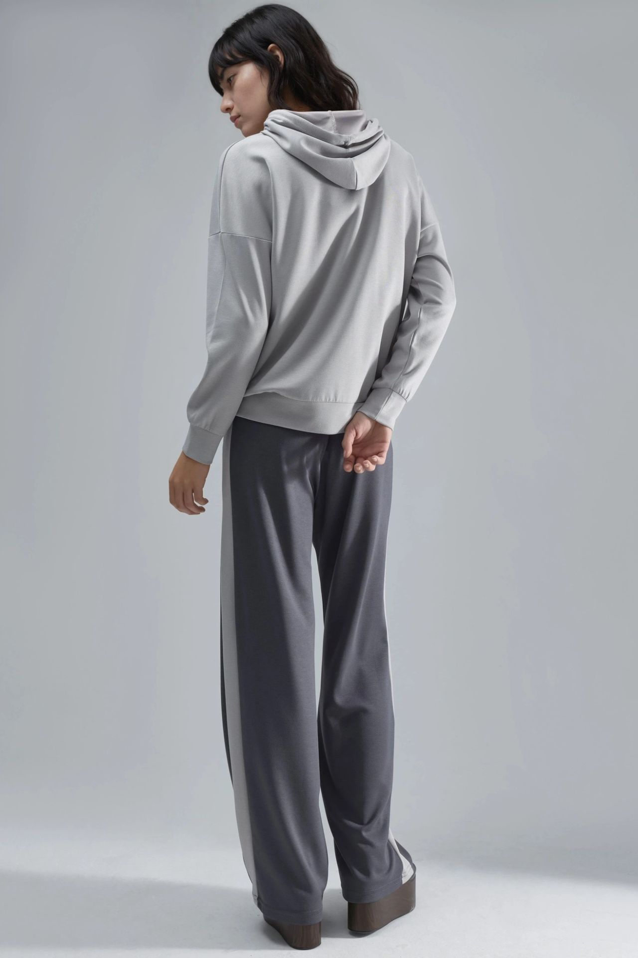 Modal Touch Hooded Sweatshirt & Stripe Detailed Pants Set Bersan Collection