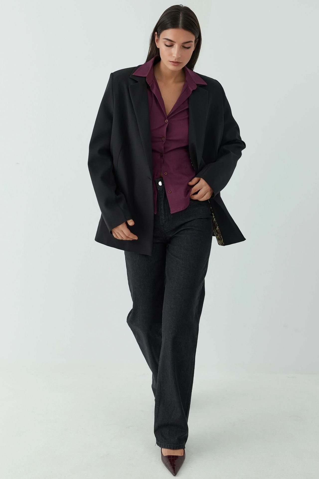 Elegant Long Sleeve Button-Up Shirt 4