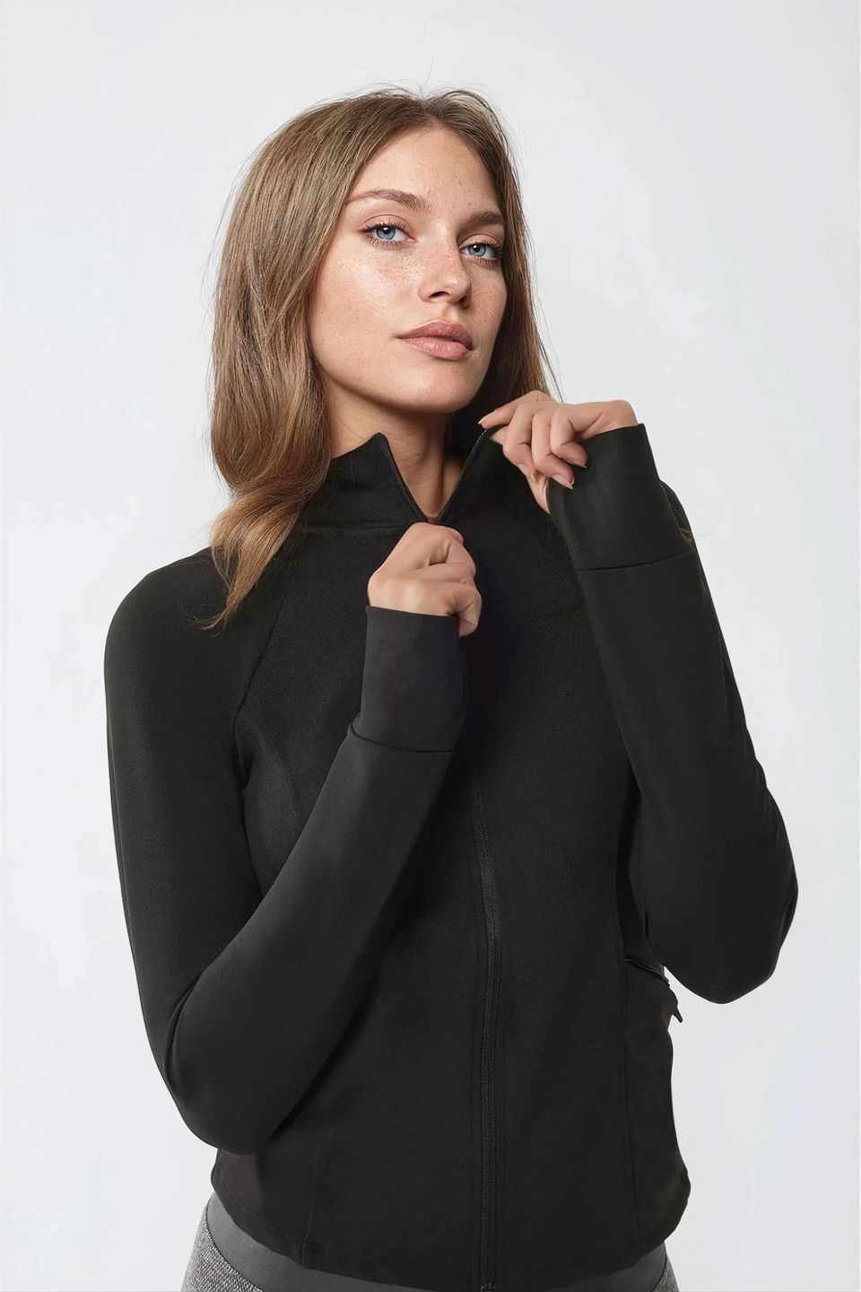 Fitted Knitted Turtleneck Active Top