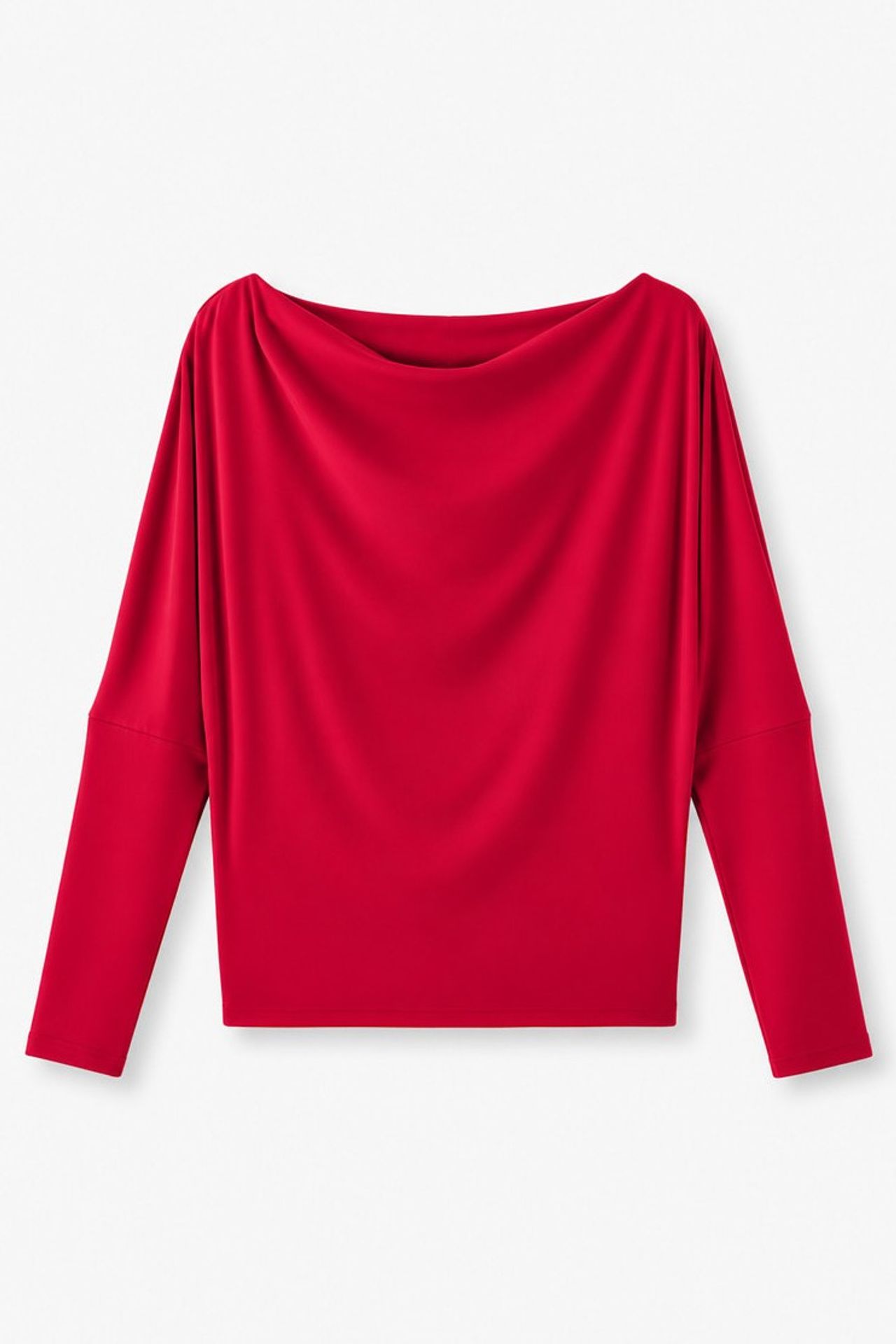 Asymmetrical Collar Long Sleeve Elastic Knit T-Shirt 8