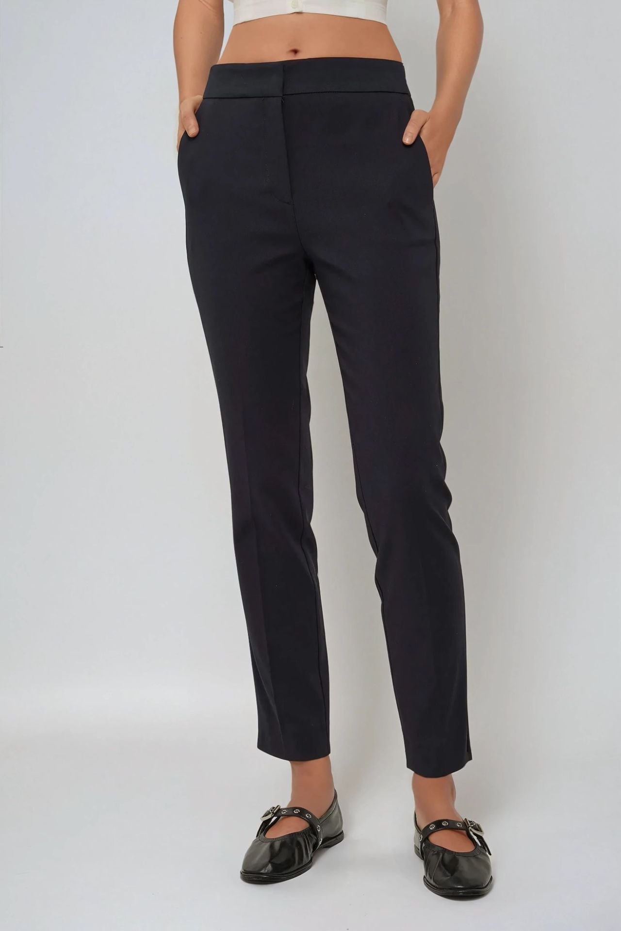 Exclusive Tailored High Waist Cigarette Suit Pants