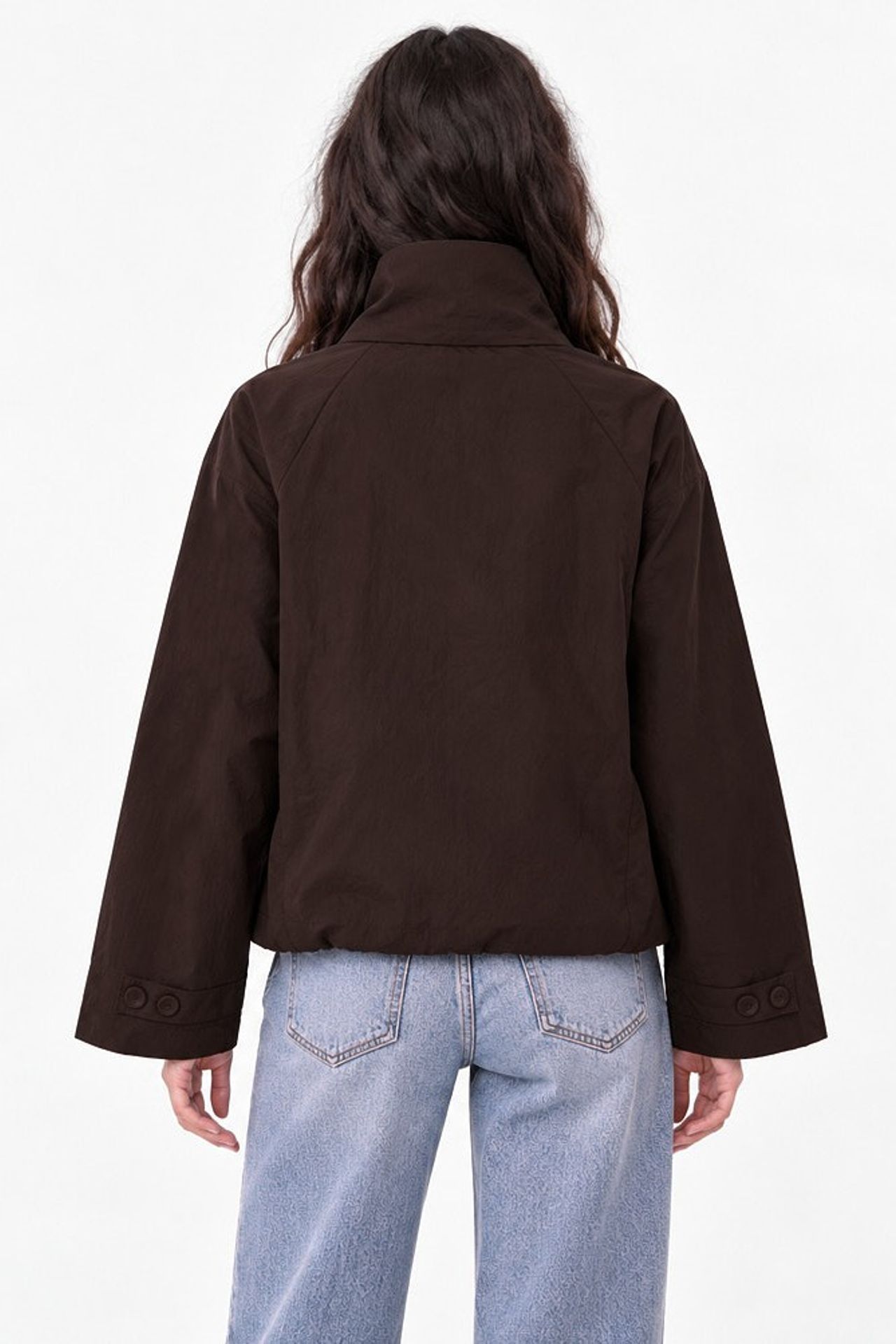 Dik Yaka Düğmeli Oversize Trençkot 7