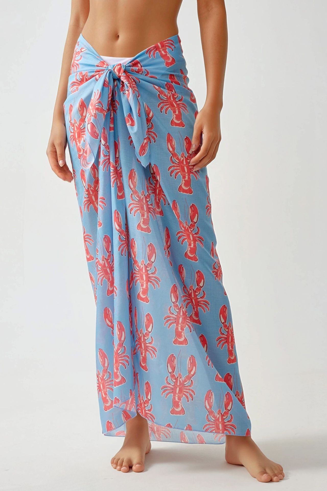 Long Printed Beach Cover-Up