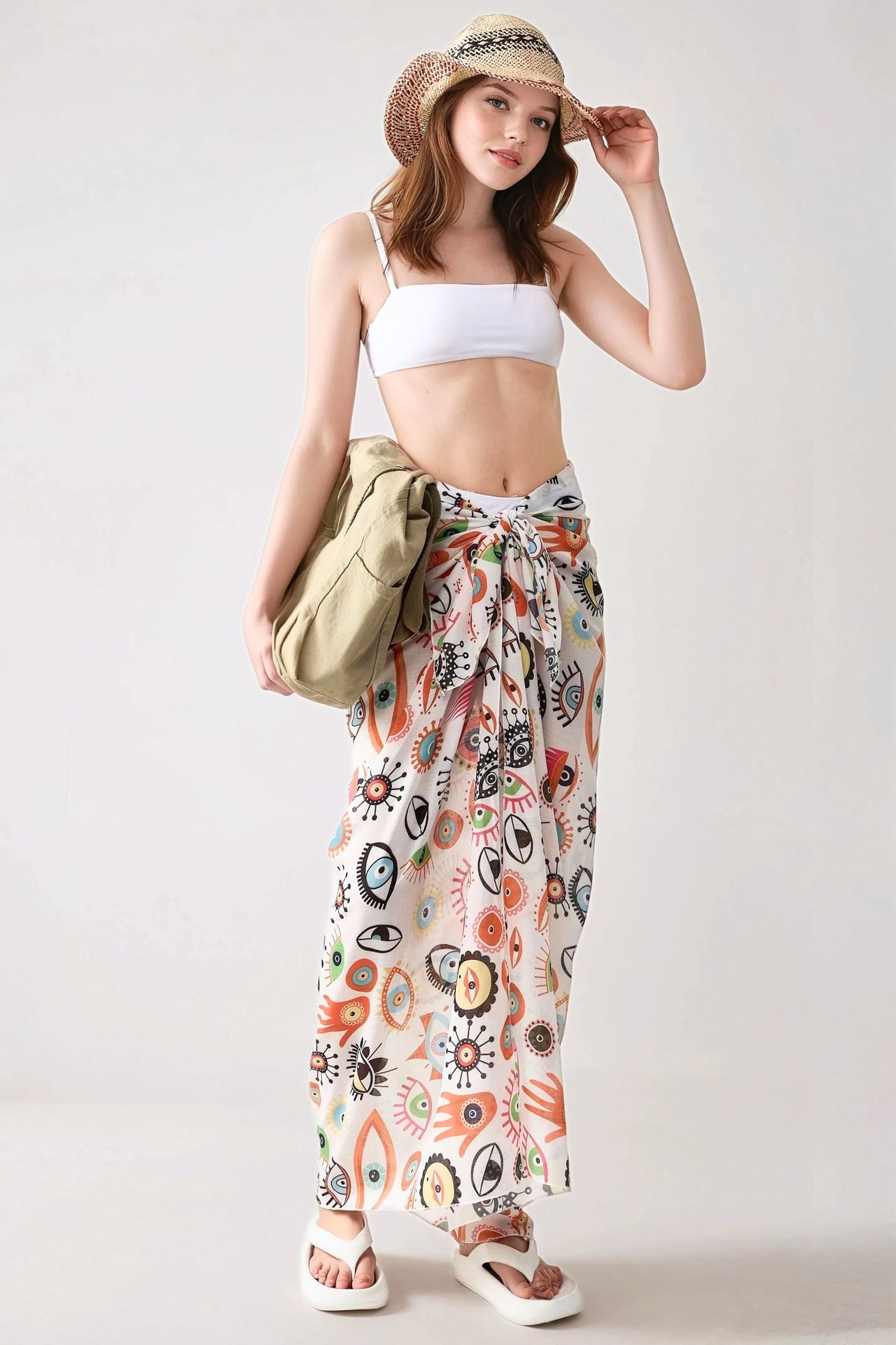Long Printed Beach Cover-Up