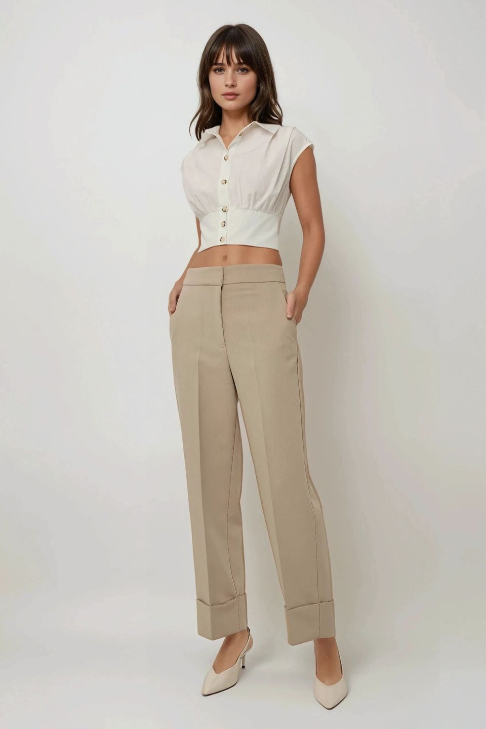 Exclusive Tailored Double Hem Carrot Pants