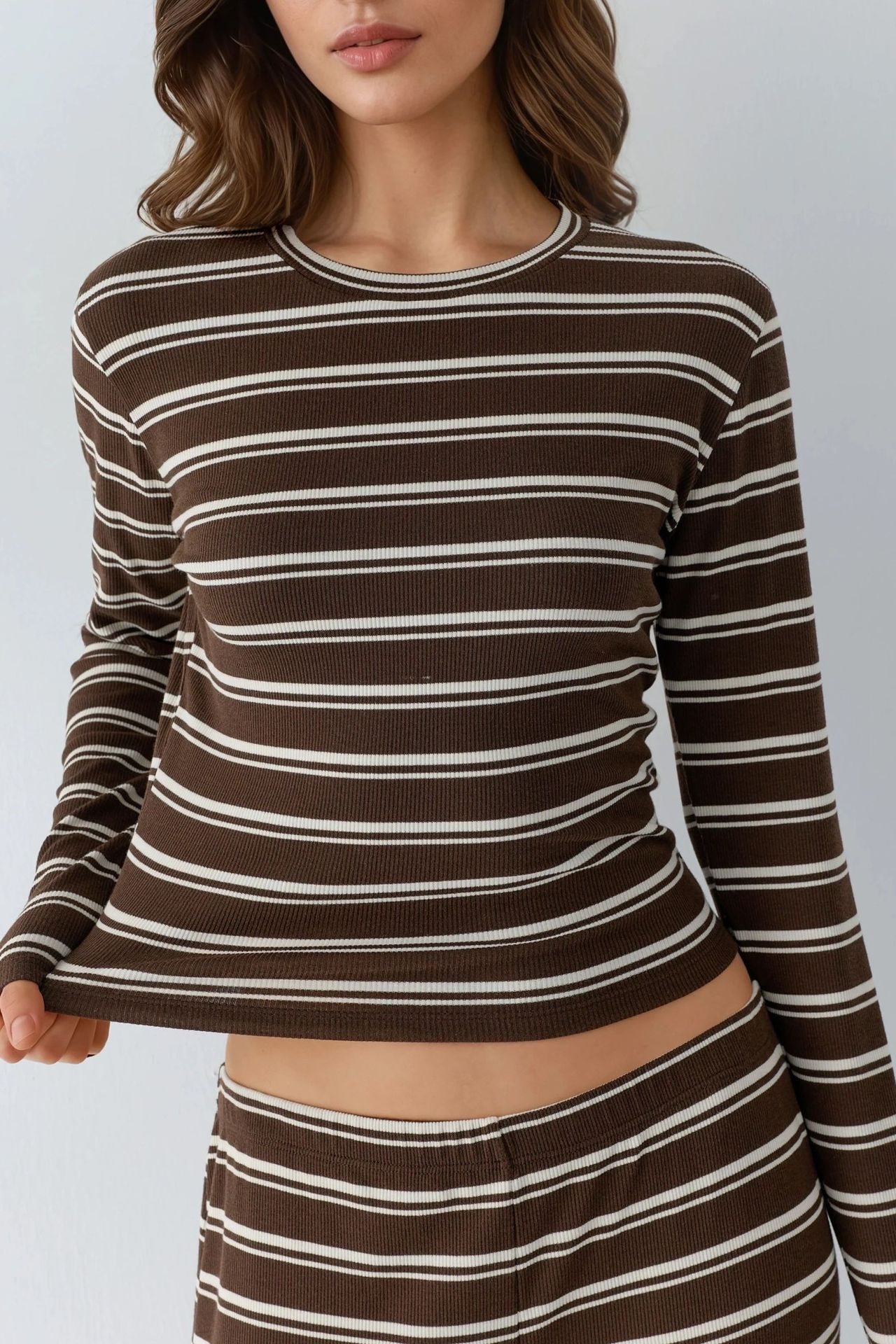 Striped Wide Leg Two-Piece Coord Set 4