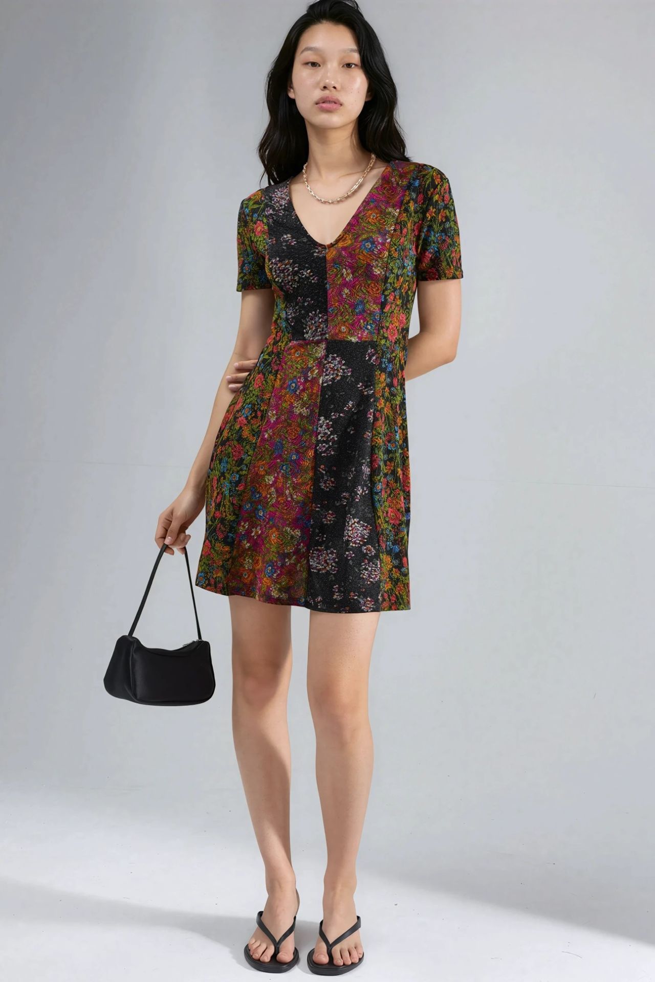 Floral V-Neck A-Line Mini Dress Ellie Collection 5