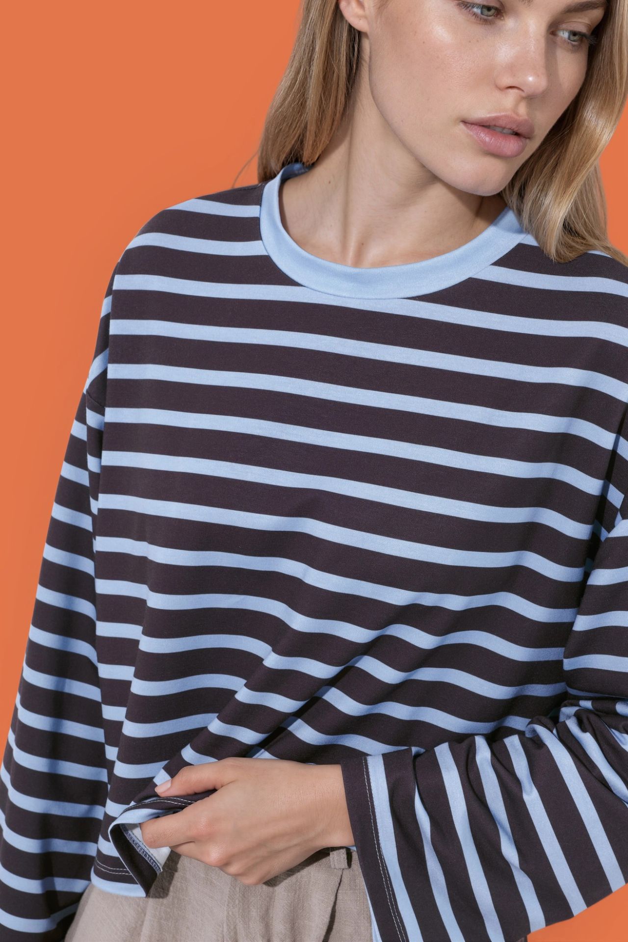 Boxy Fit Striped Long Sleeve T-Shirt 7