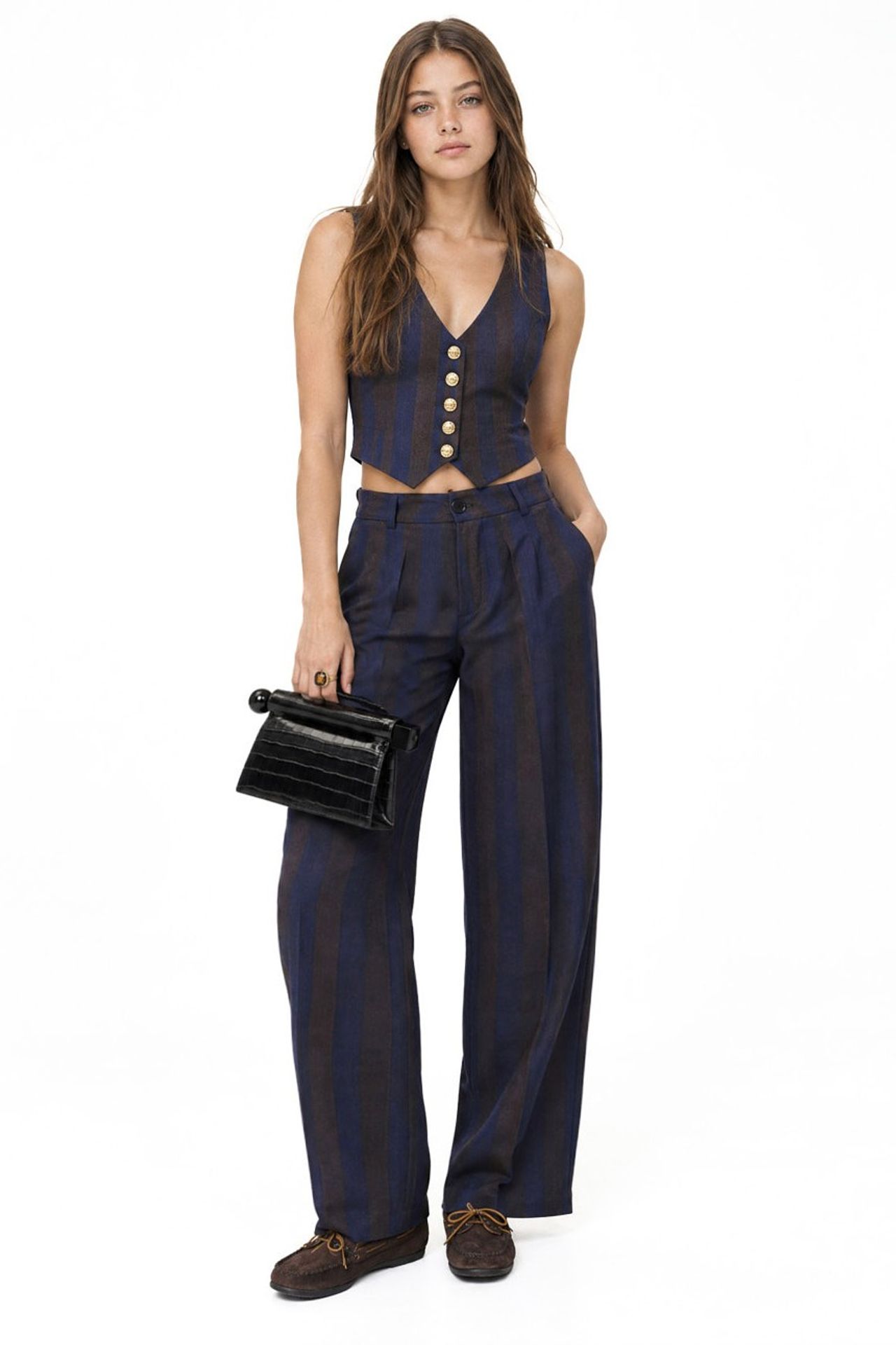 Striped Straight Leg Pants 1