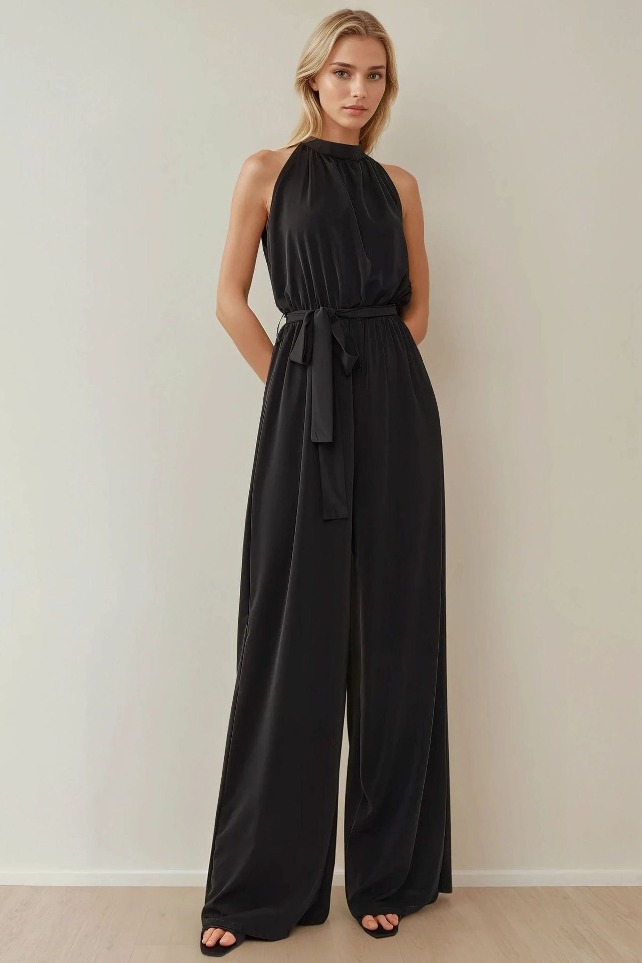Wide Leg Halter Neck Jumpsuit