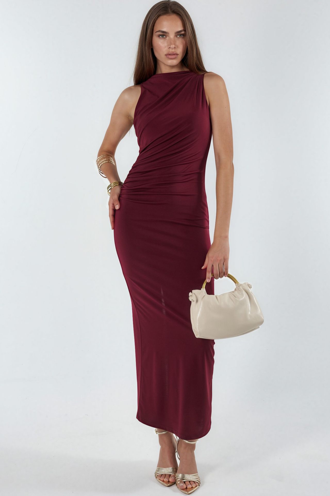 Ruched Detail Bodycon Maxi Dress 1
