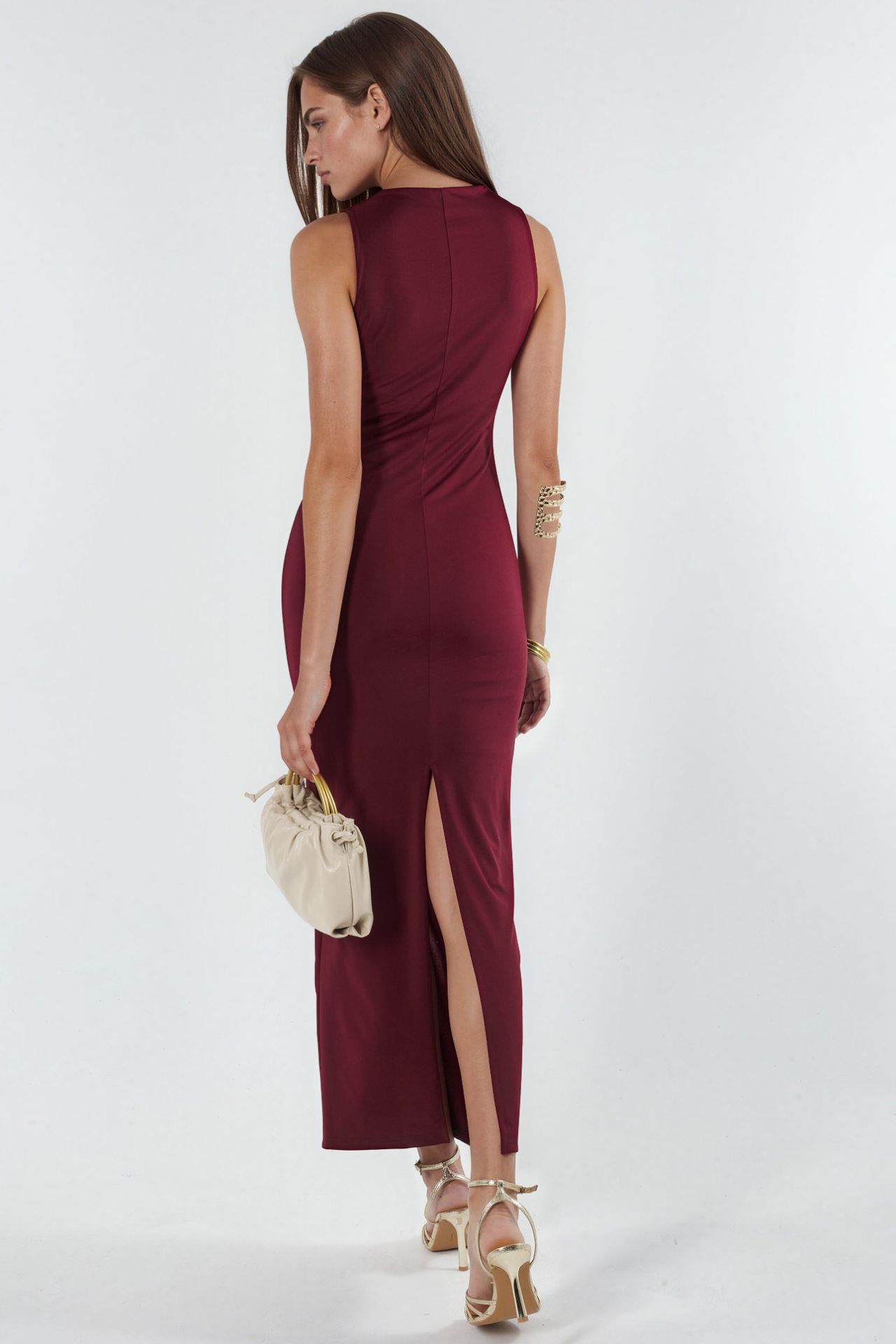 Ruched Detail Bodycon Maxi Dress 3
