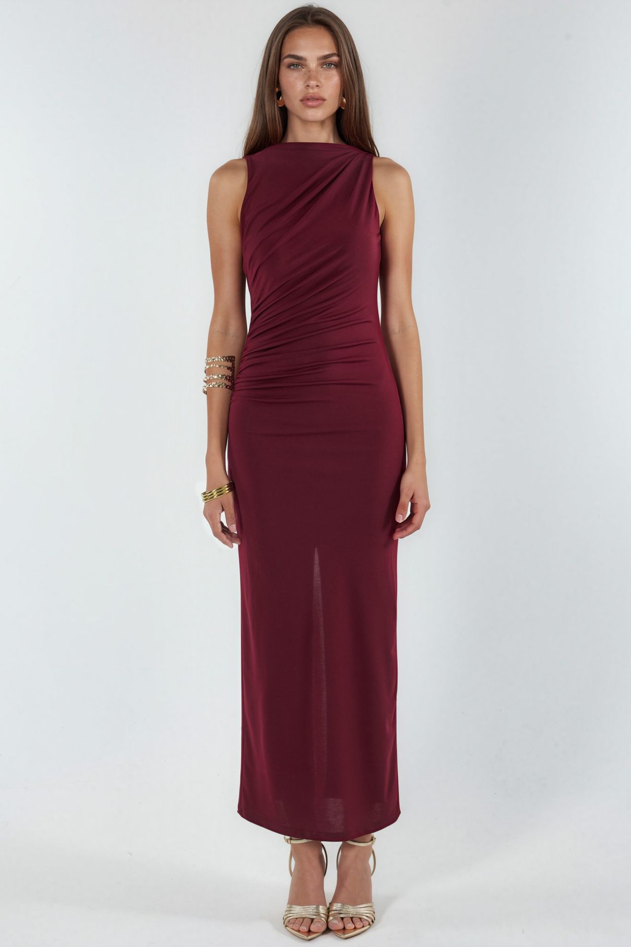 Ruched Detail Bodycon Maxi Dress 5