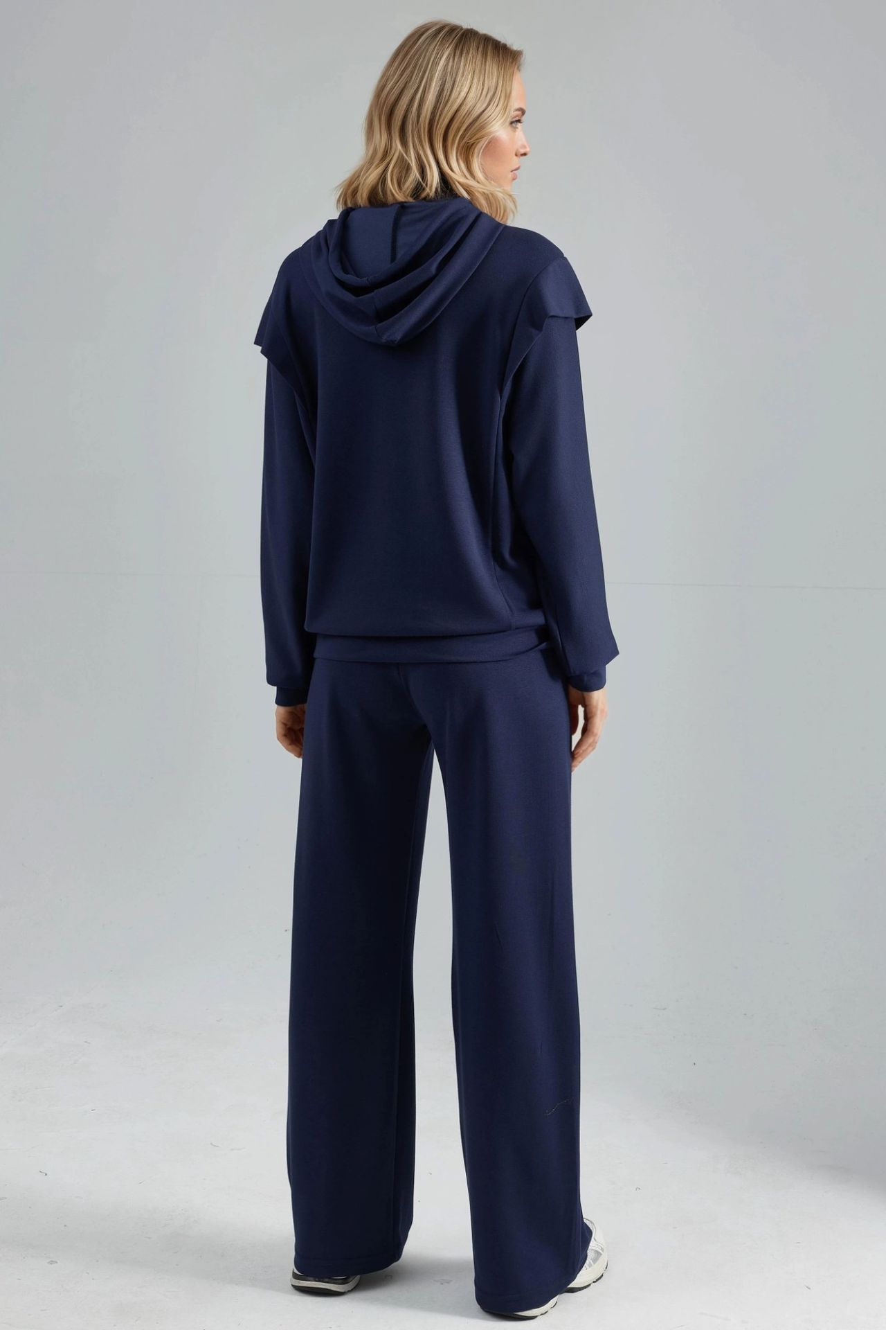 Modal Touch Embroidered Hooded Two-Piece Set Bersan Collection 4