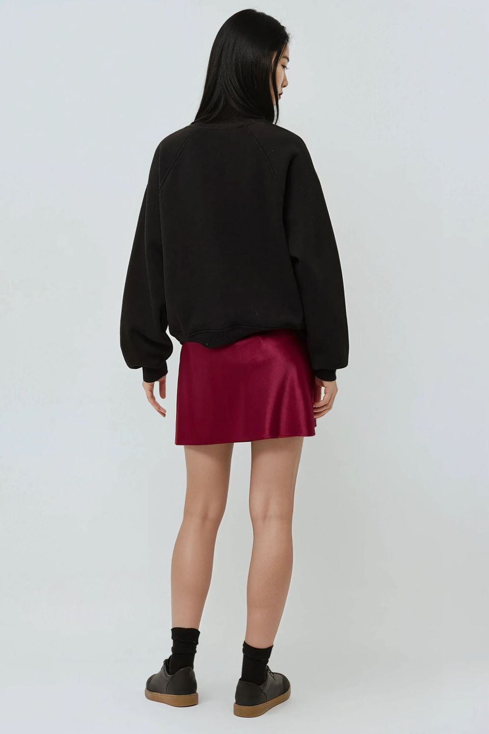 Soft Satin A-Form Mini Skirt