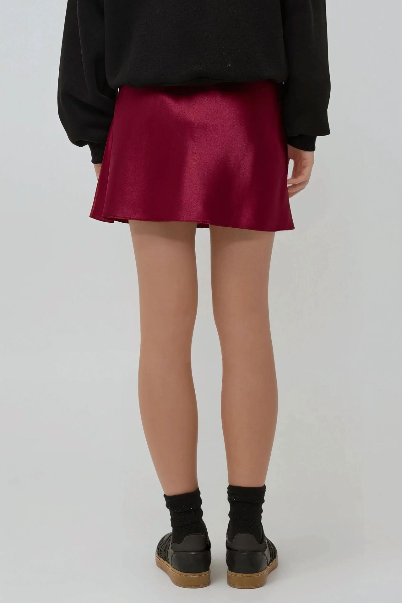 Soft Satin A-Form Mini Skirt