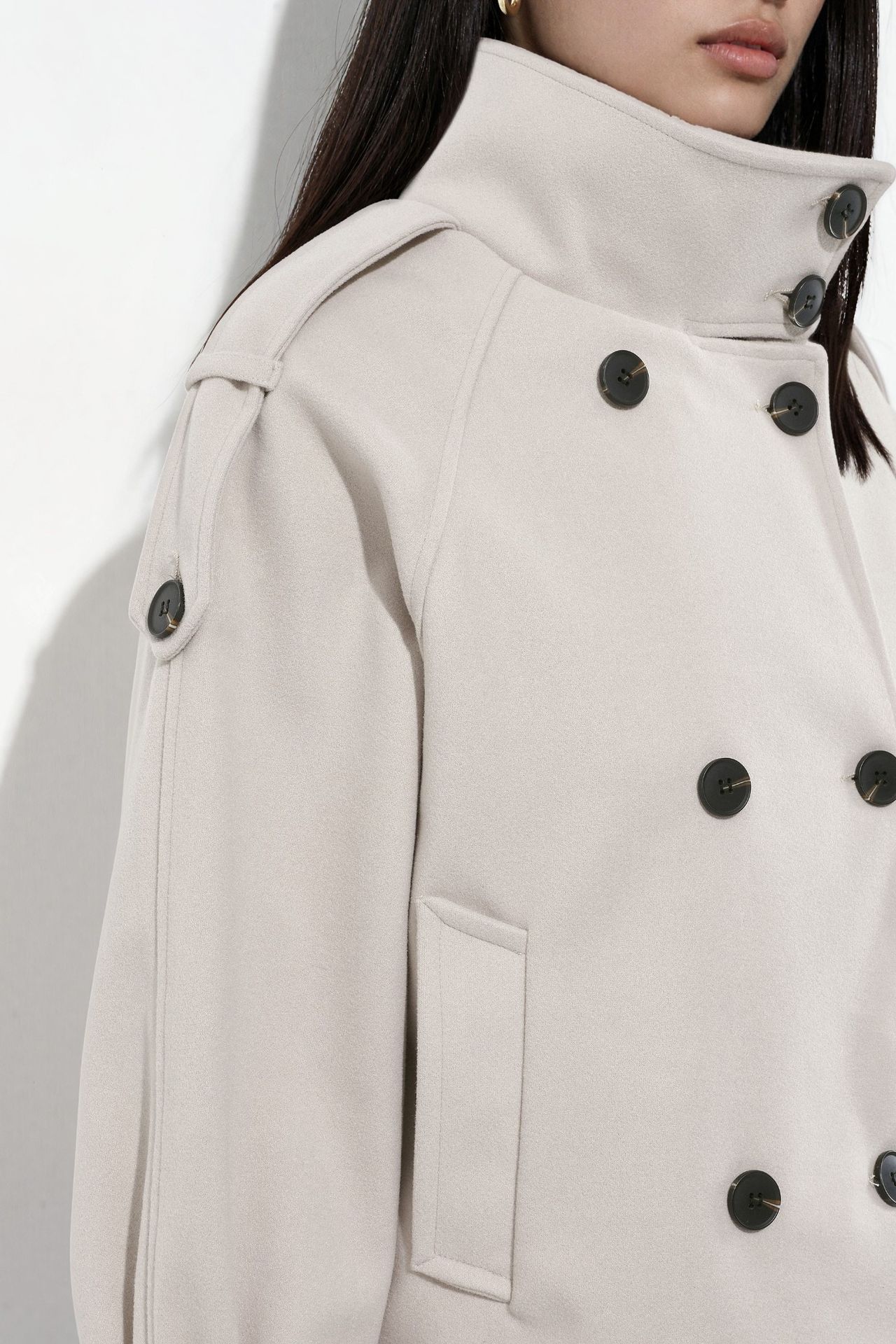Stand Collar Trench Jacket 7