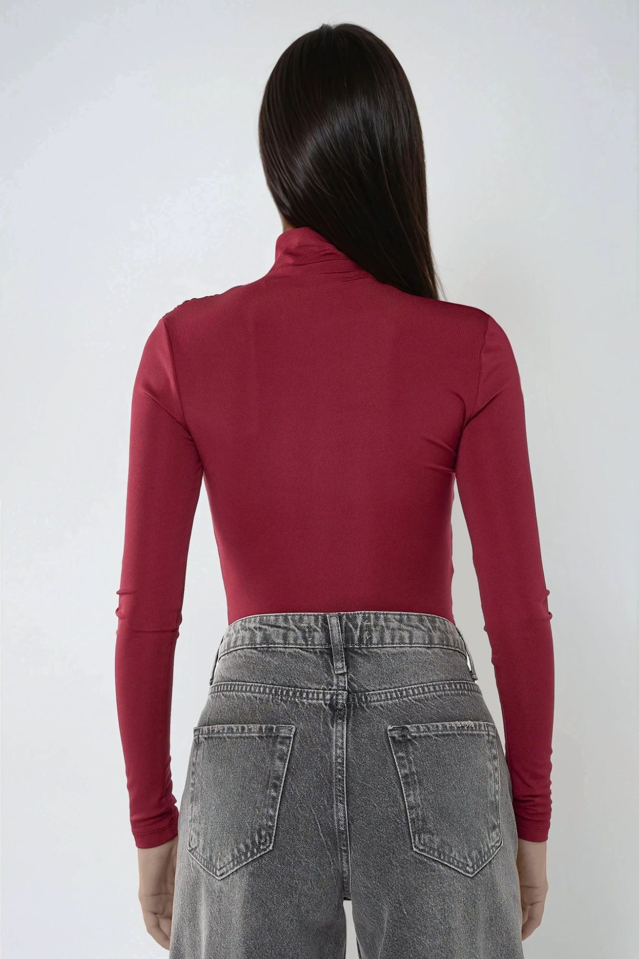 High Collar Drape Detail Blouse