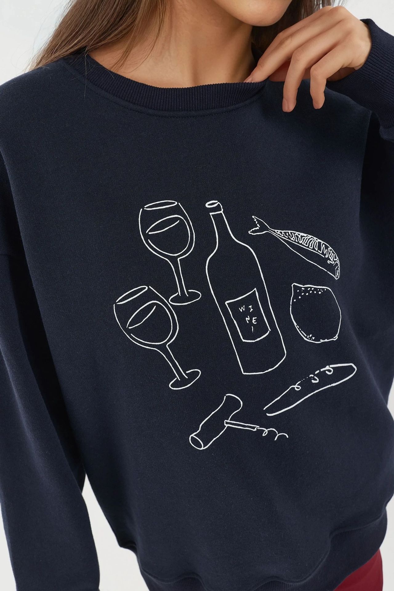 Printed Crew Neck Sweatshirt