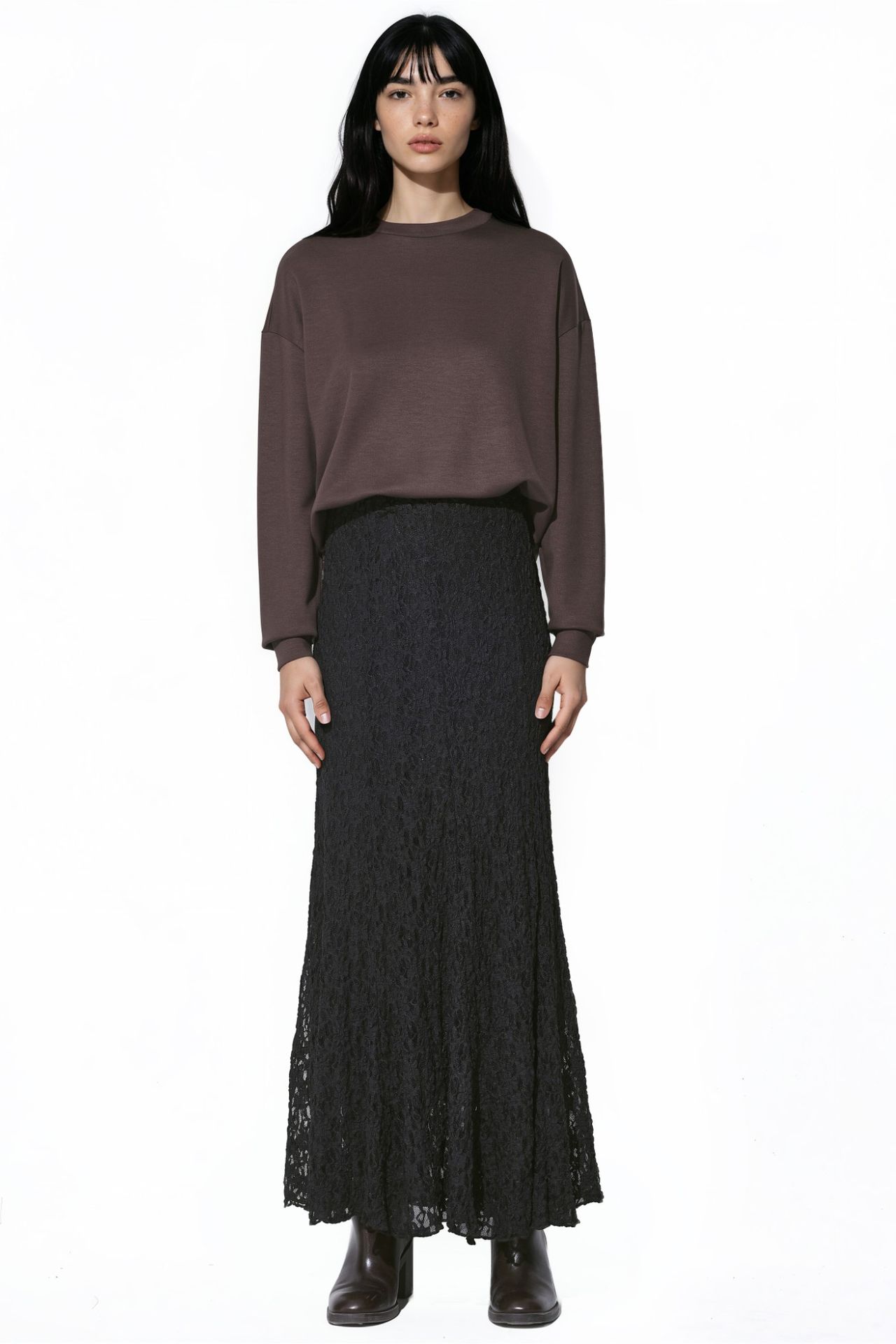 High Waist Lace Maxi Skirt 3