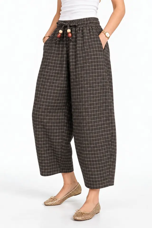 Plaid Culotte Pants