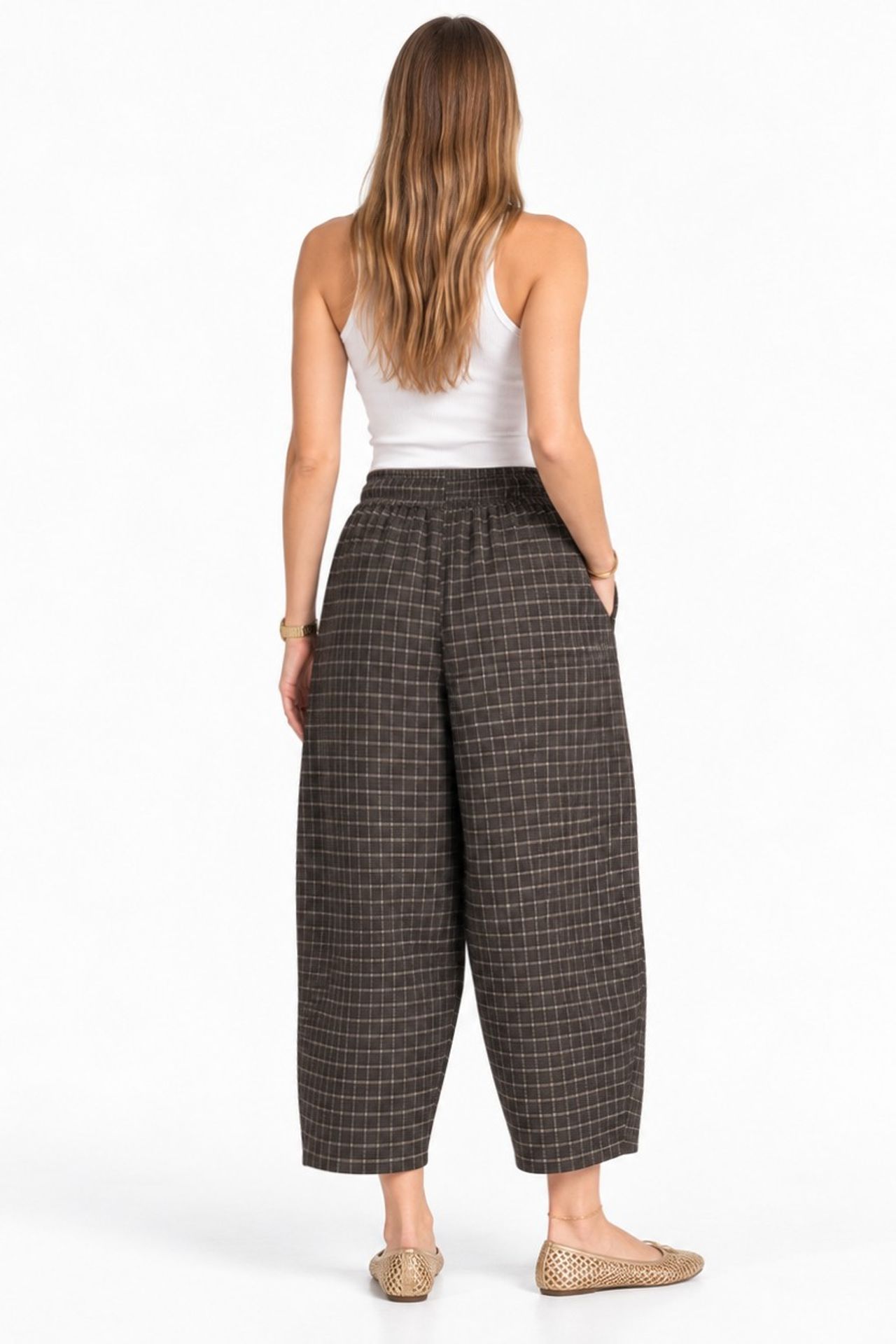 Plaid Culotte Pants 3