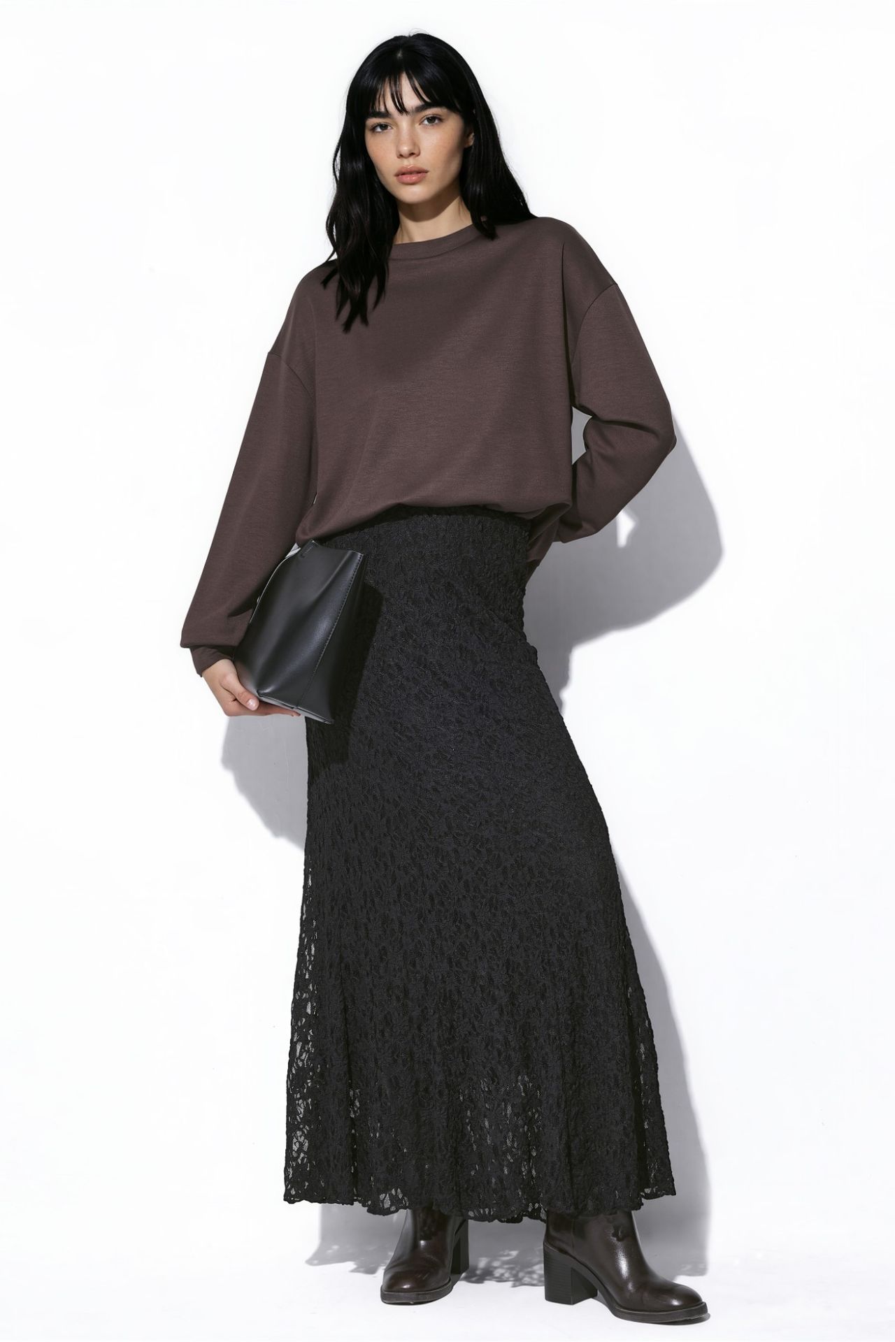 High Waist Lace Maxi Skirt 2