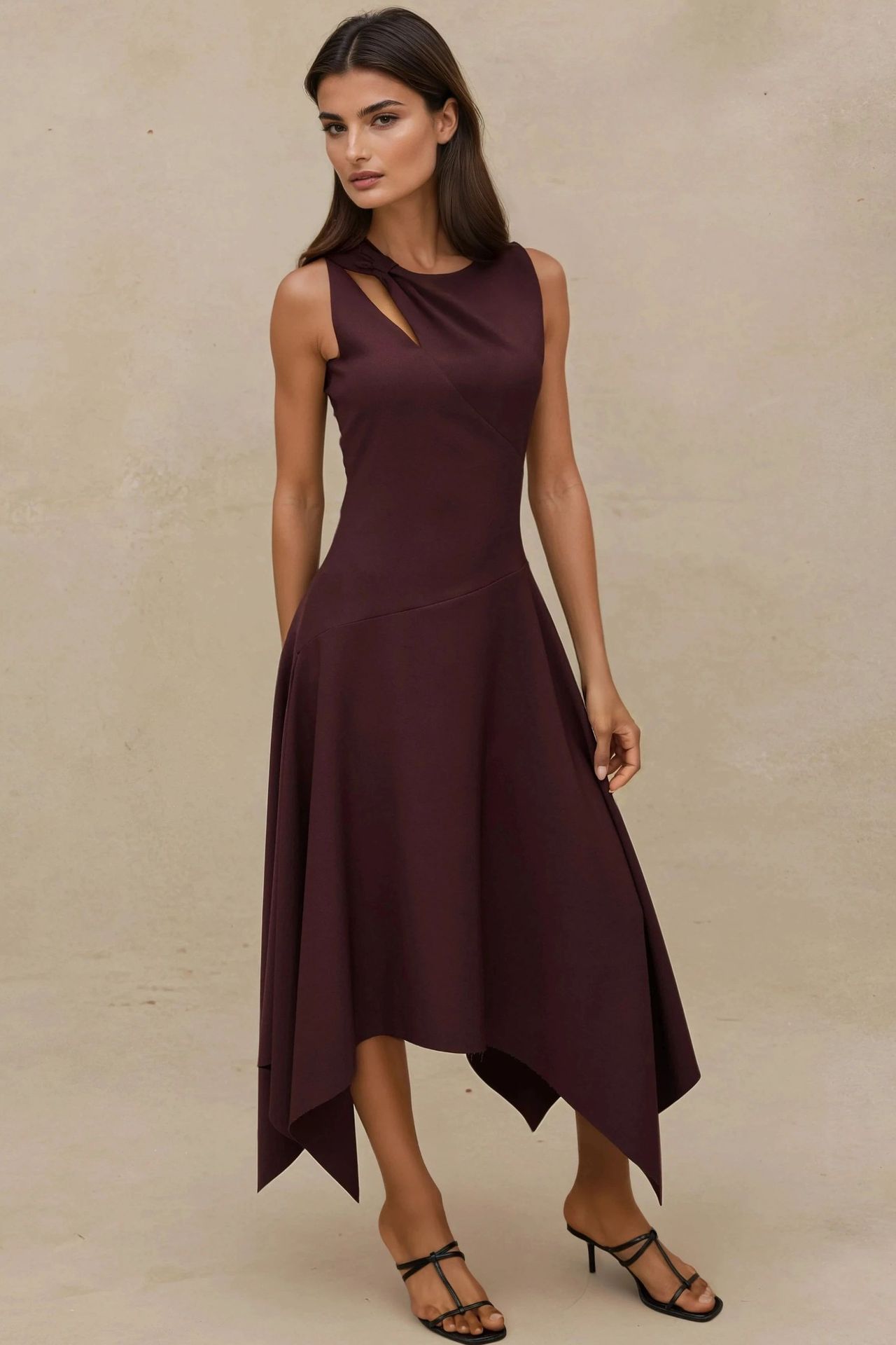 Cut Out Detailed Midi Dress