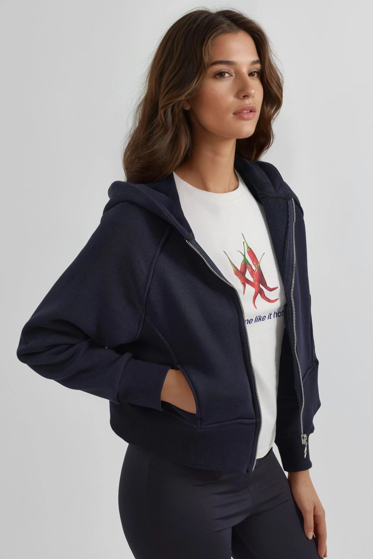 Relaxed Fit Zippered Hoodie 3