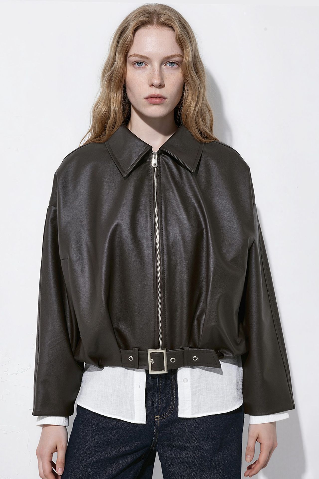 Faux Leather Bomber Jacket 2