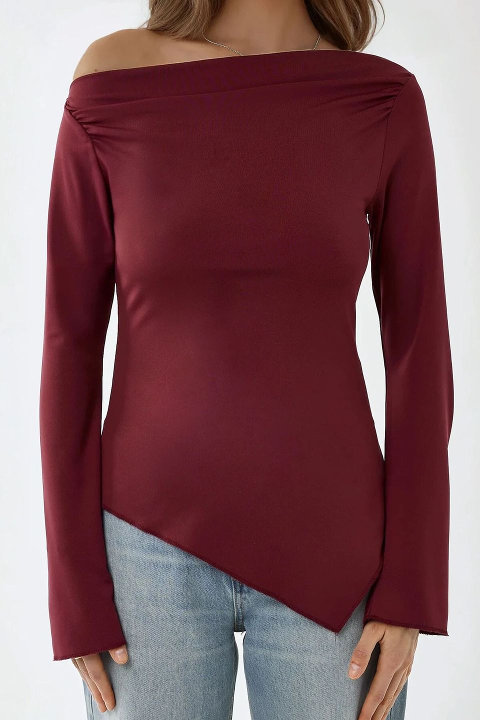 Asymmetric Ribbed Top with Slit